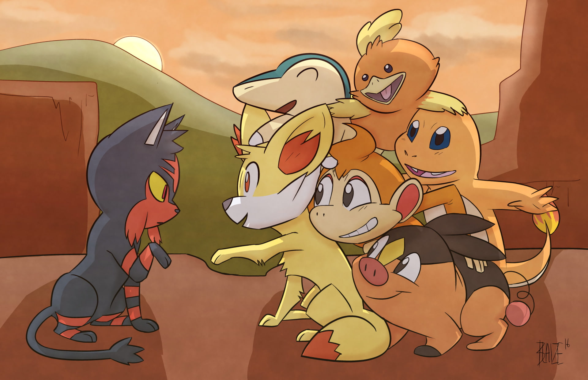 Pokémon, Chimchar (Pokémon), Tepig (Pokémon), 1080P, Charmander (Pokémon), Cyndaquil (Pokémon), Litten (Pokémon), Torchic (Pokemon), Fennekin (Pokémon, HD Wallpaper