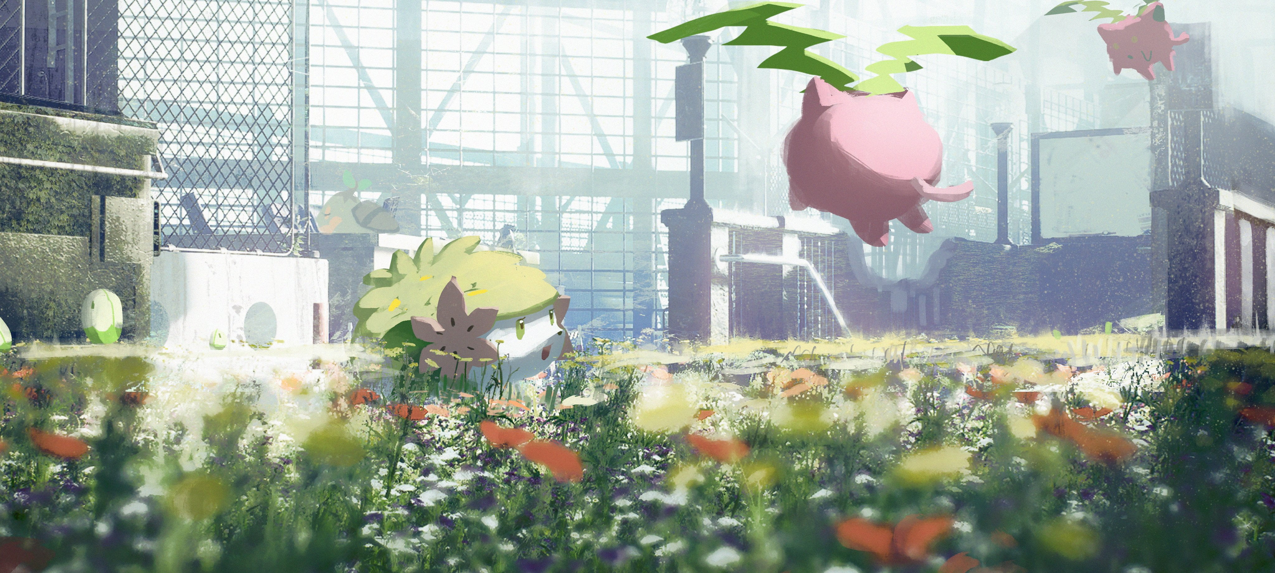 Turtwig, Pokémon, flowers, 4K, HD Wallpaper