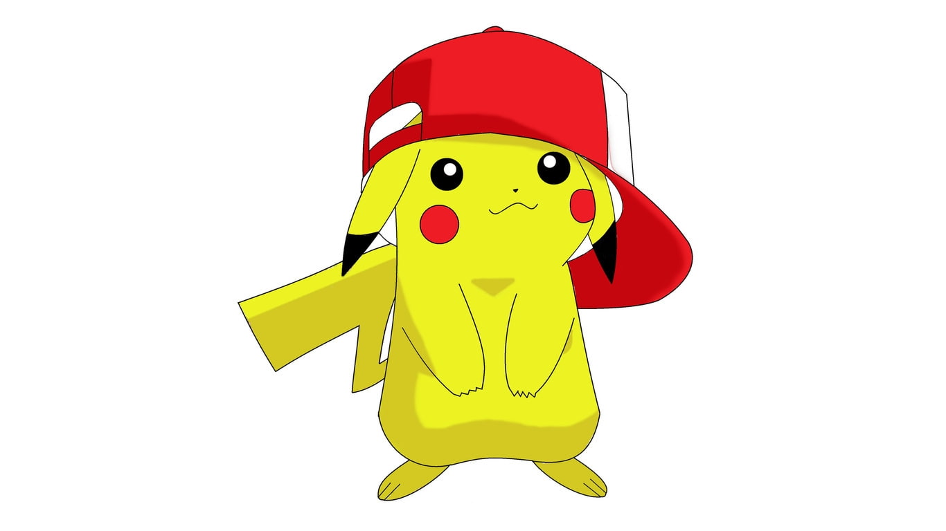 pokemon, cartoon/comic, hat, pikachu, hd, 720P, white, HD Wallpaper