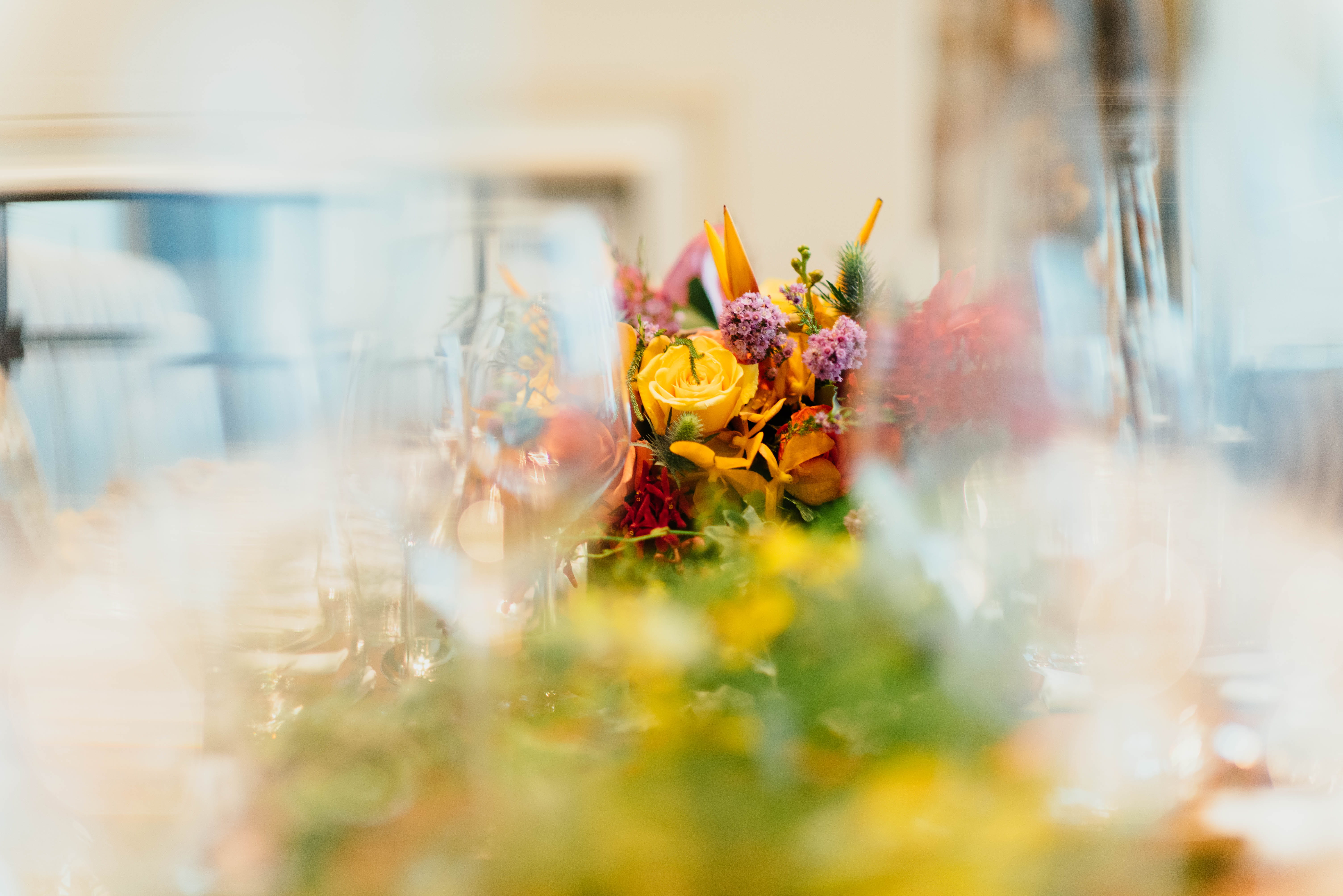 vase, flowers, indoors, 5K, color, transparent, glass, glass - material, bouquet, assorted, flowering plant, focus, event, flower head, no people, wedding ceremony, HD Wallpaper