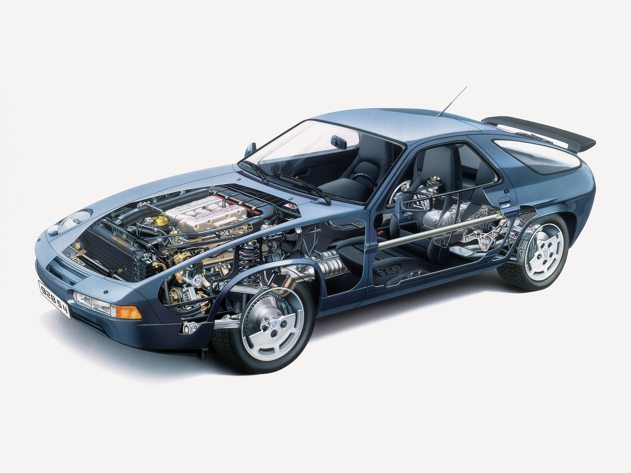 supercar, engine, porsche, 928, interior, 1080P, 1986, s 4, HD Wallpaper