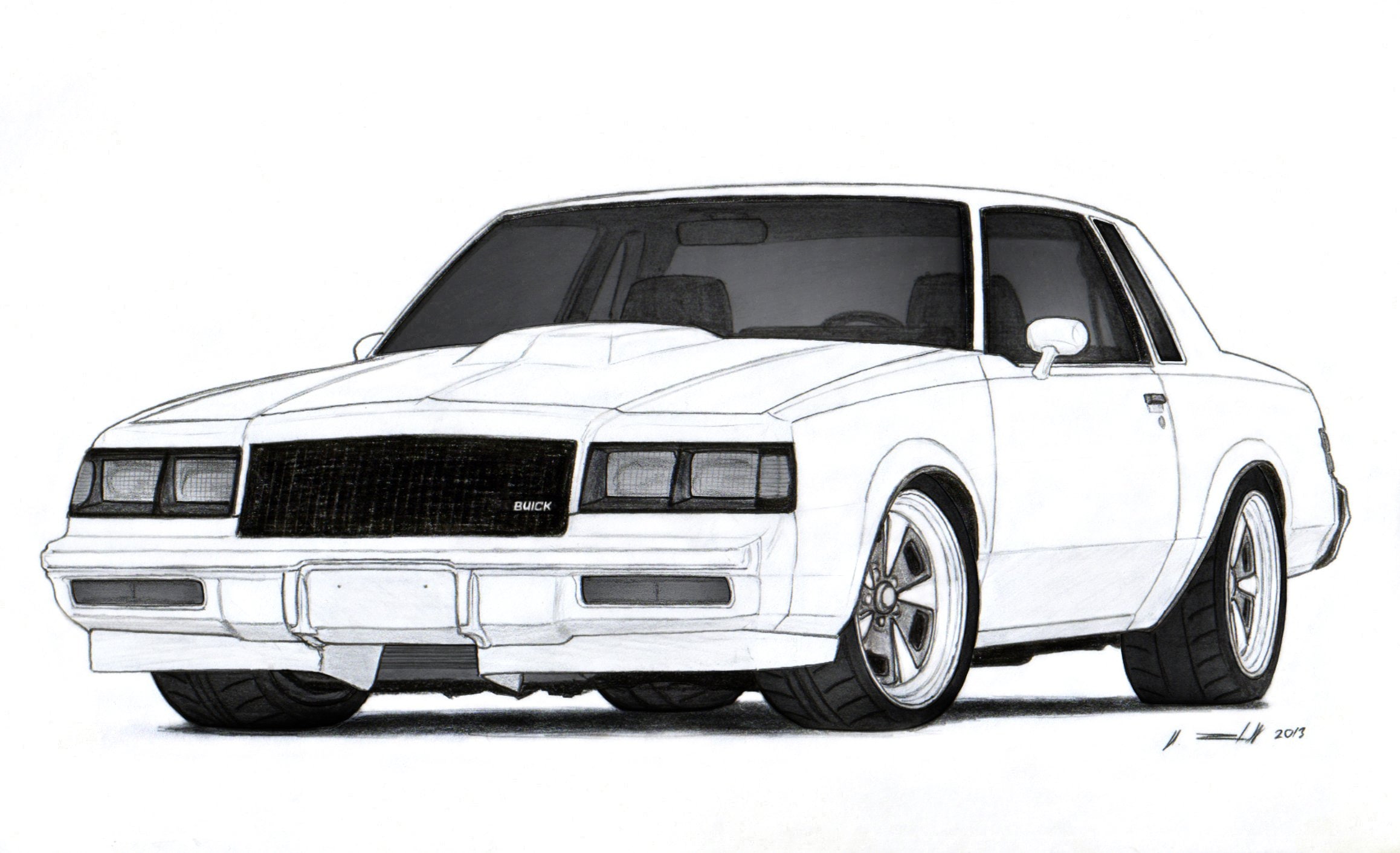 1080P, national, 1986, drawing, buick, grand, HD Wallpaper
