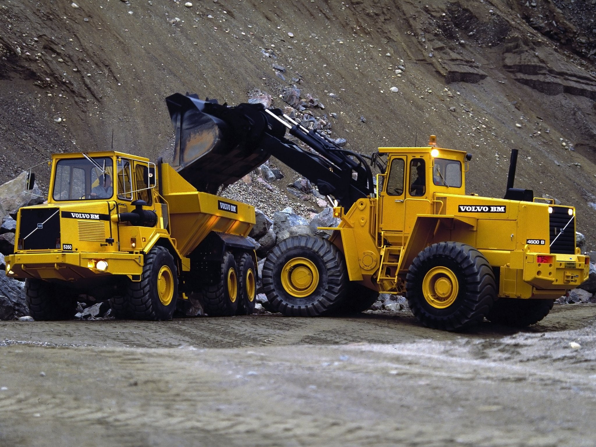 1080P, 1979, tractor, quarry, volvo, construction, model-bm, semi, 5350, HD Wallpaper