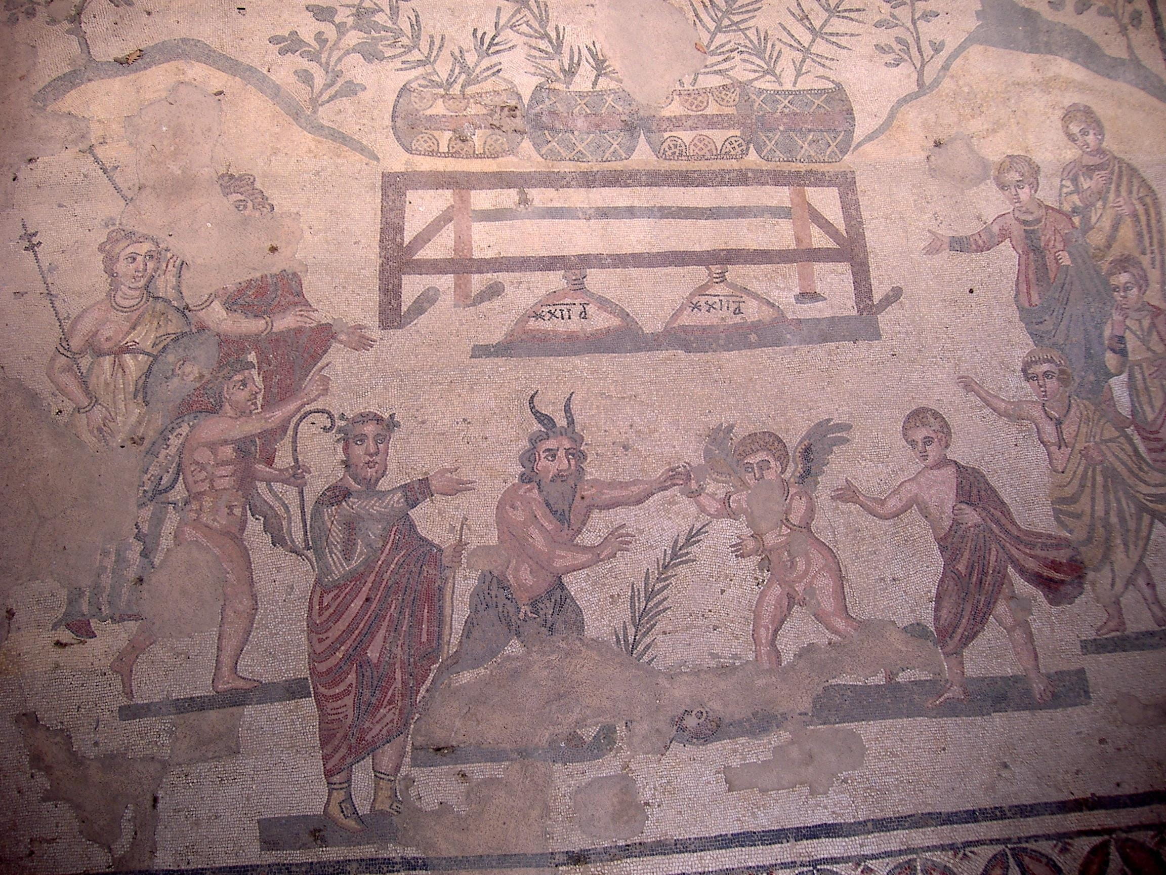 antique, representation, human representation, paintings, ancient, enna restoration, mammal, ancient civilization, Mosaic, travel destinations, Sicily, HD Wallpaper