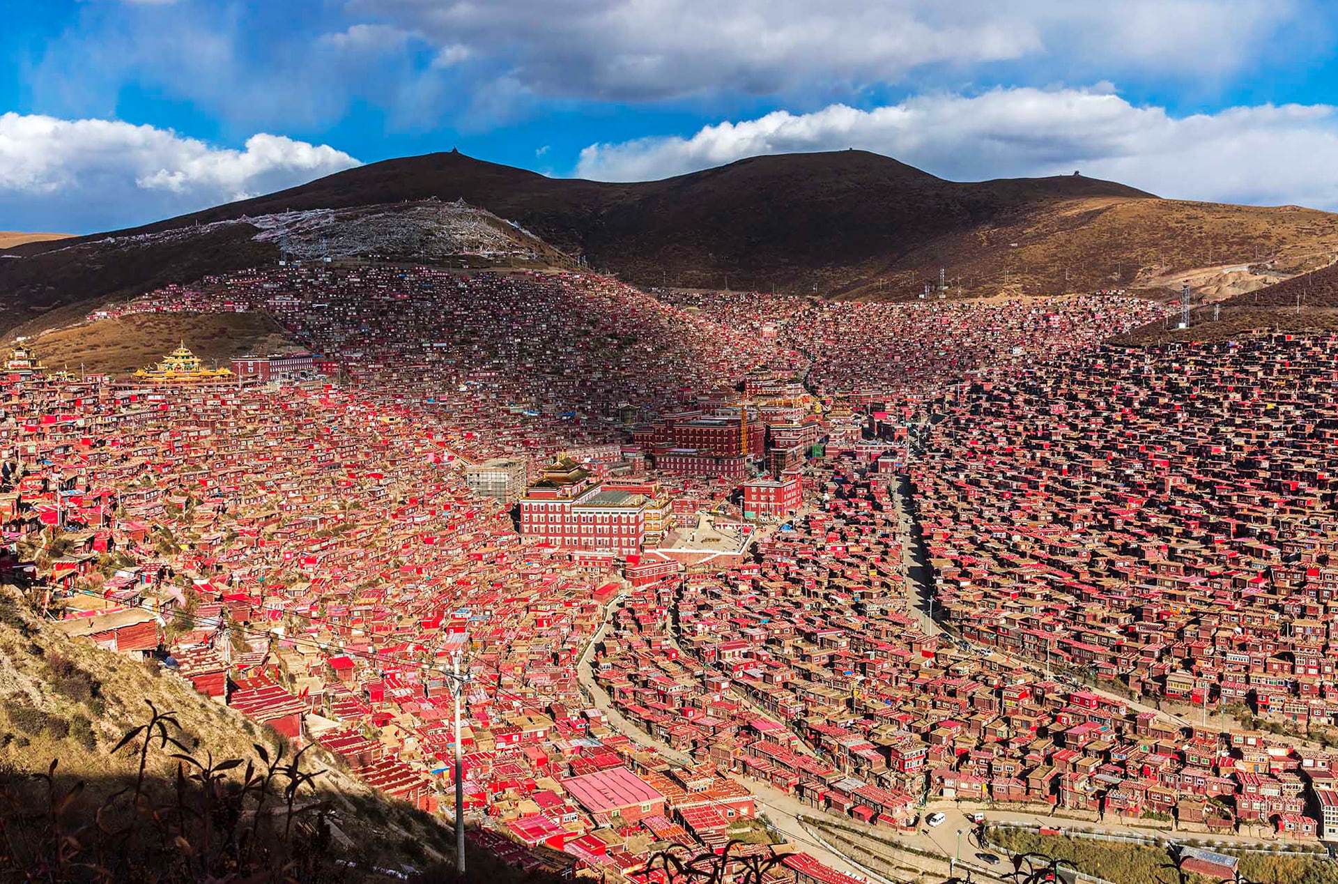 China, the monastery, Seda, Sichuan, 1080P, Tibet, home, landscape, HD Wallpaper