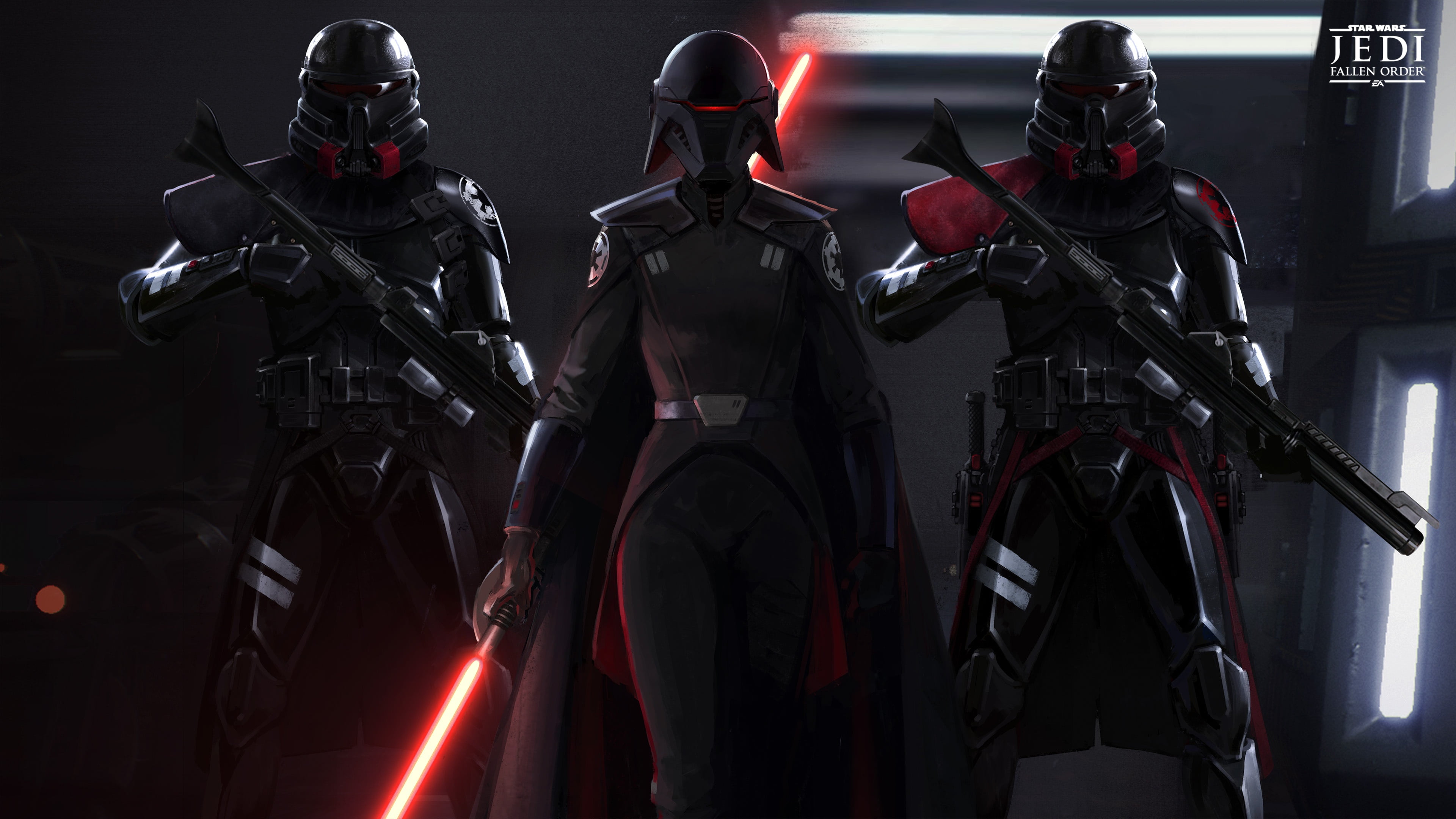 game, weapon, 4K, cape, lightsaber, Star Wars, storm troopers, pearls, artwork, Sith, Star Wars Jedi: Fallen Order, fantasy, fantasy art, rifles, digital, HD Wallpaper