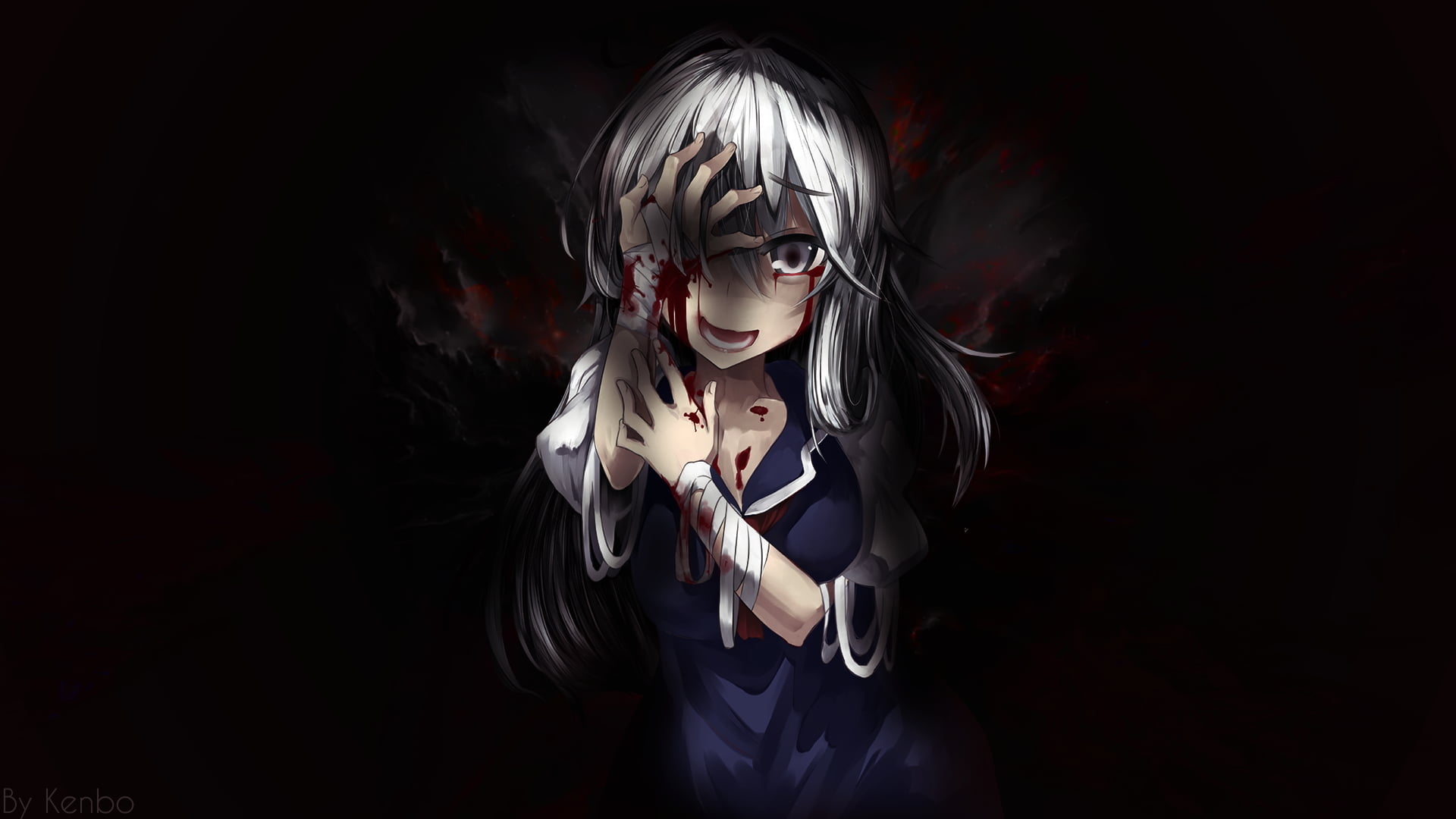 anime girls, Mirai Nikki, yandere, 1080P, manga, anime, blood, HD Wallpaper