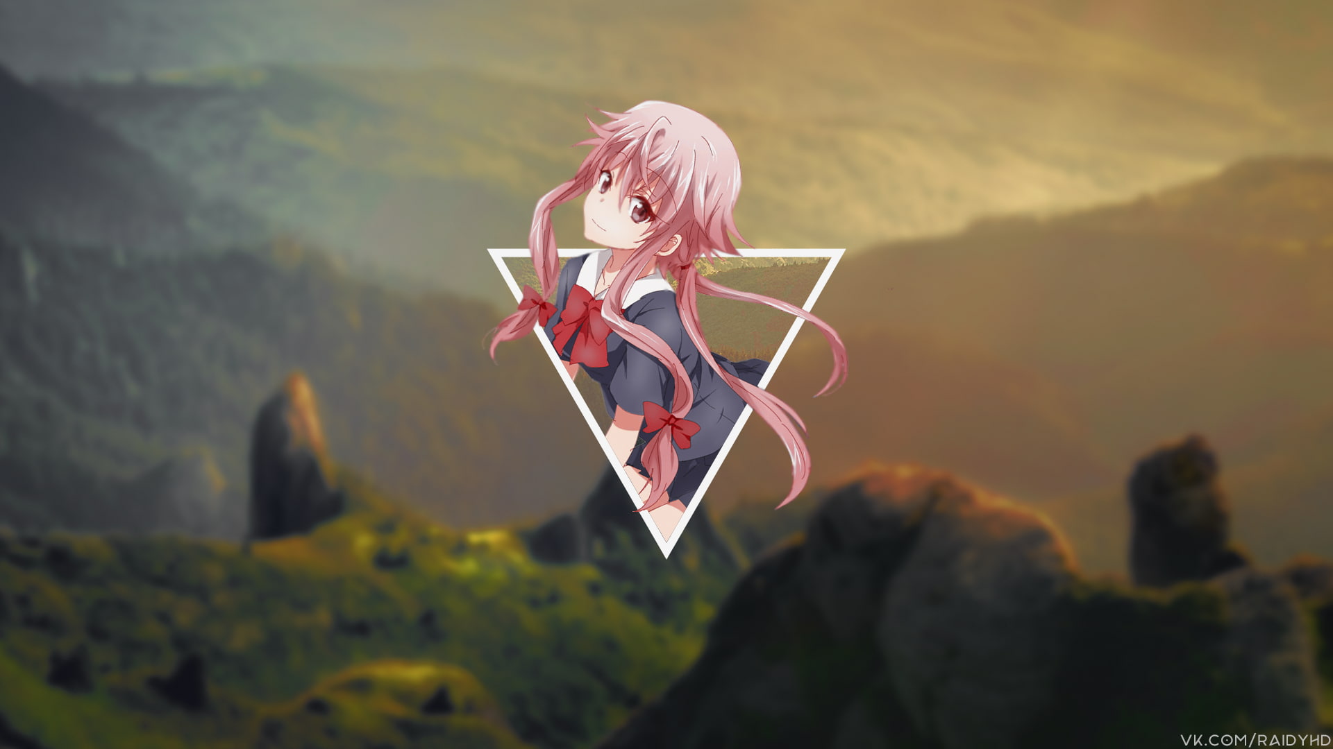 sunlight, tranquility, 1080P, picture-in-picture, land, anime girls, anime, tree, focus on foreground, real people, plant, nature, women, one person, beauty in nature, HD Wallpaper