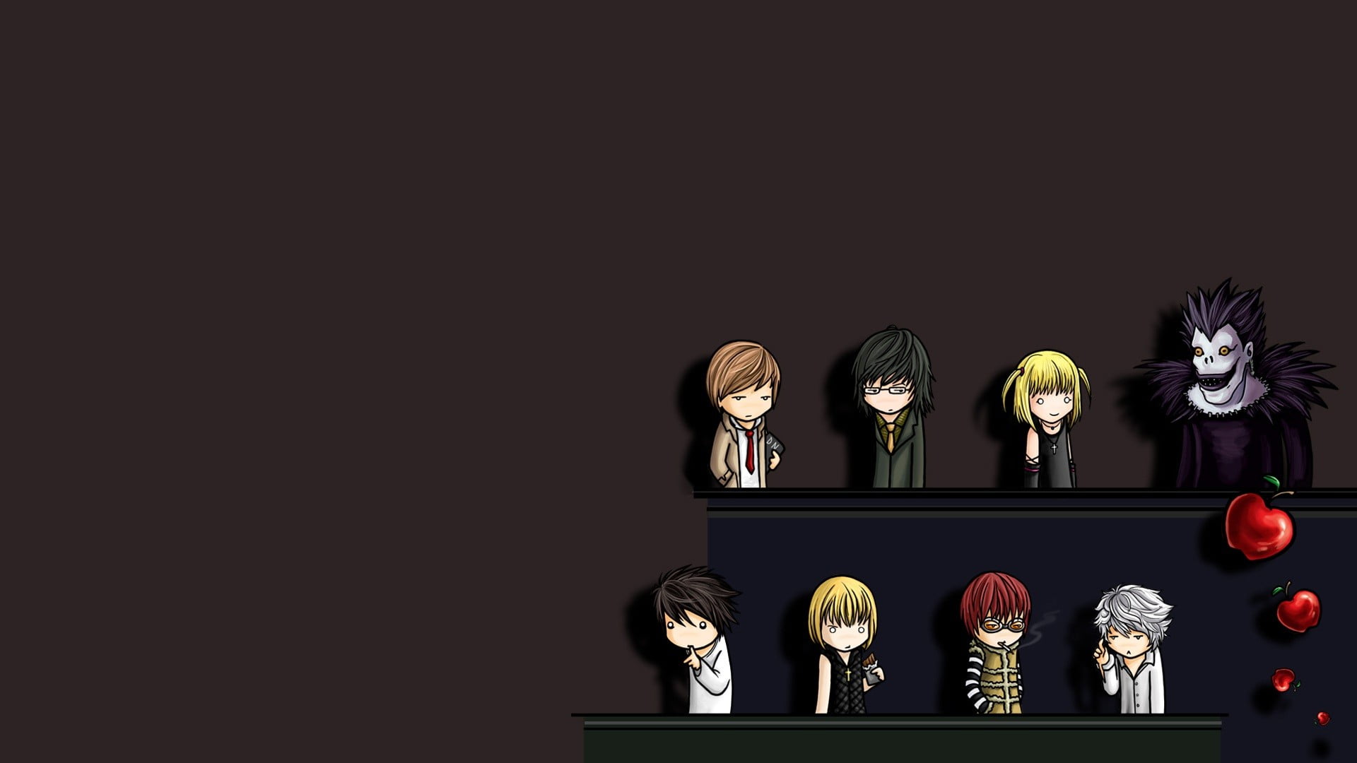 cut out, indoors, human representation, arrangement, craft, no people, still life, art and craft, black background, group of objects, Death Note, variation, HD Wallpaper