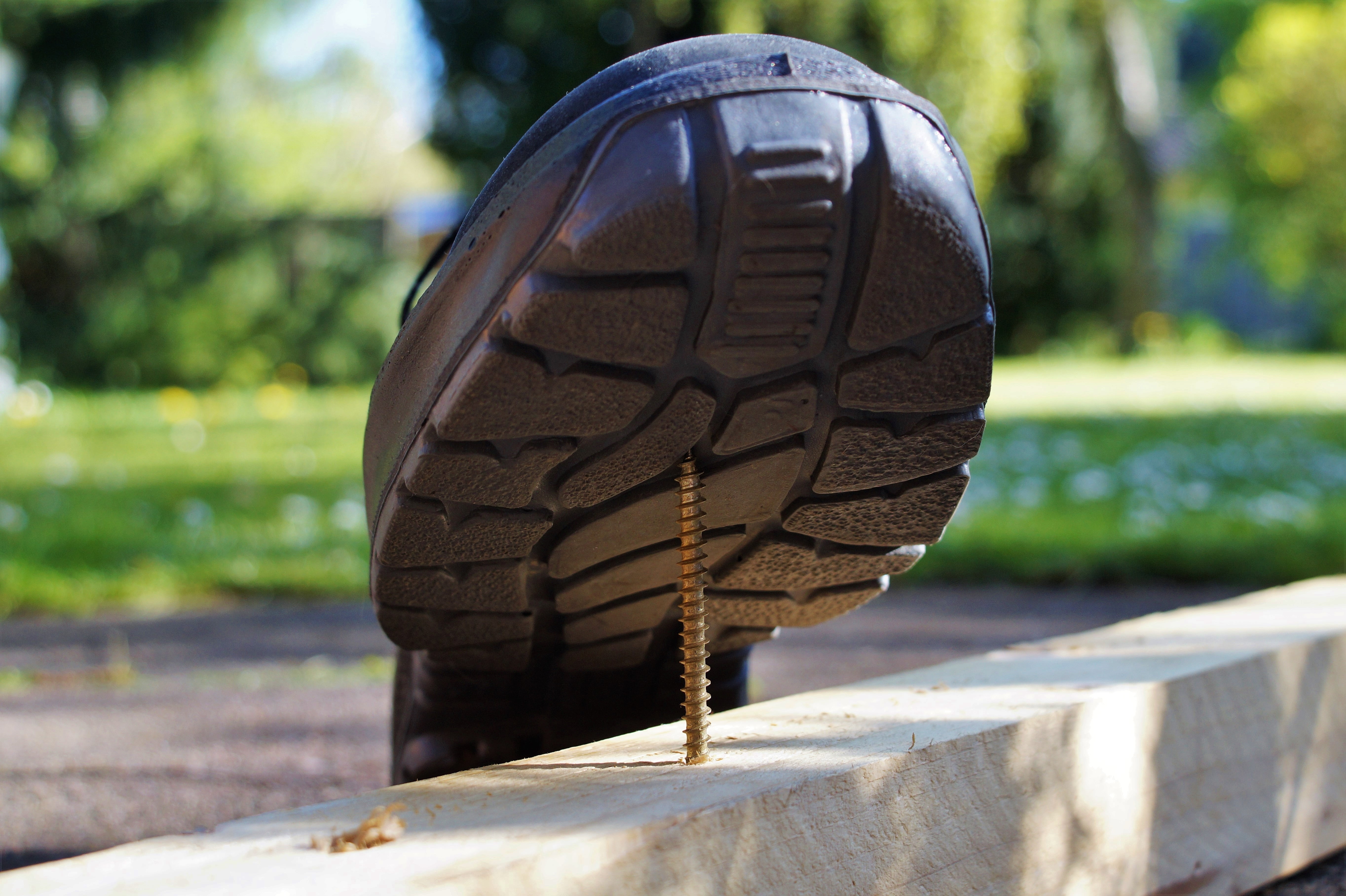 shadow, focus on foreground, wood - material, outdoors, animal, safety shoes, screw, art and craft, day, risk, safety at work, animal themes, road, shoe, HD Wallpaper