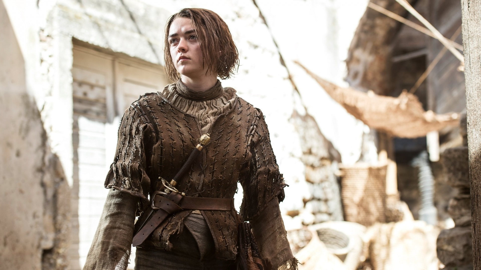 clothing, three quarter length, young men, one person, looking, real people, day, government, portrait, Game of Thrones, weapon, Arya Stark, mid adult, HD Wallpaper