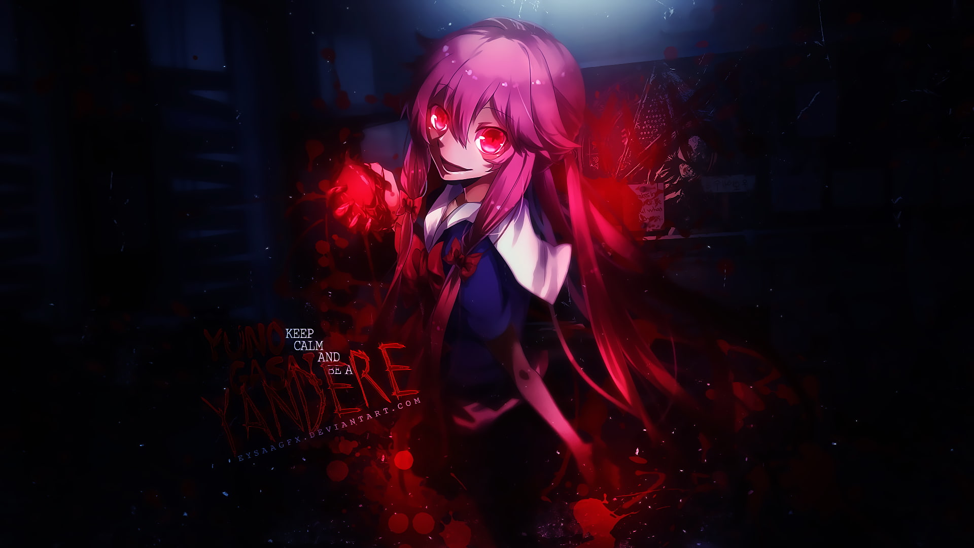 Anime, 1080P, Yuno Gasai, Mirai Nikki, HD Wallpaper
