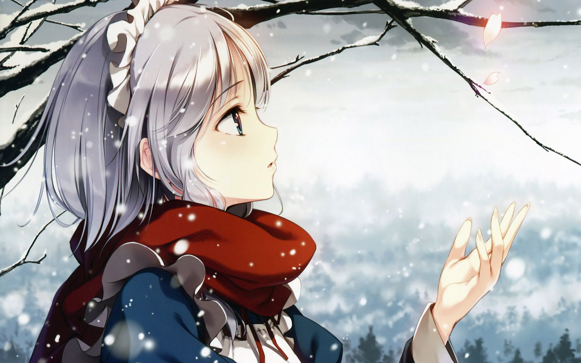 anime, sakuya, touhou project, sakuya lzayoi, 1920x1200, 1080P, sakuya izayoi, HD Wallpaper