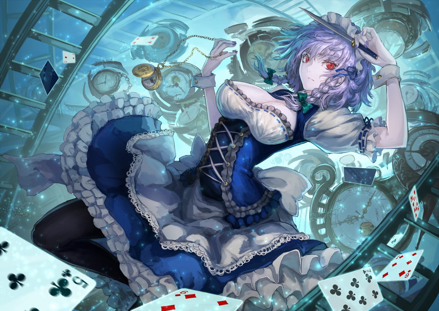 anime, Touhou, 720P, maid outfit, maid, Izayoi Sakuya, HD Wallpaper