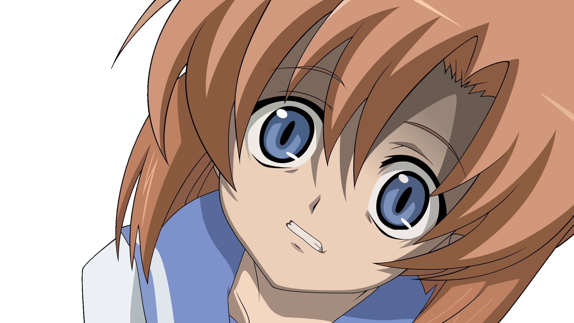 character, blue, higurashi no naku koro ni, facial Expression, cartoon, isolated, design, human Eye, close-up, animal, outdoors, computer Graphic, bangs, HD Wallpaper