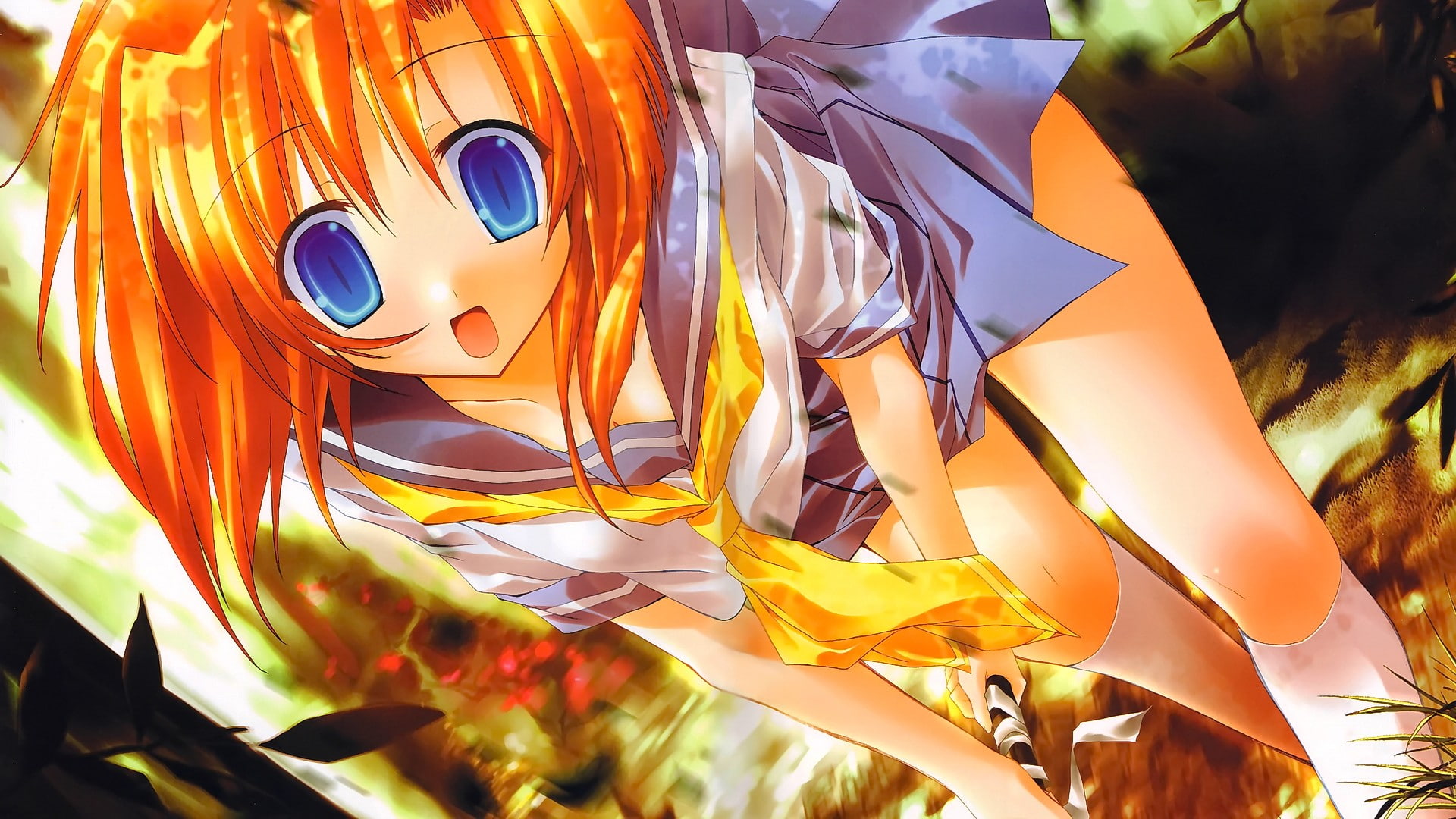 outdoors, close-up, focus on foreground, open mouth, short hair, representation, pattern, art and craft, anime girls, Ryuuguu Rena, 1080P, animal representation, HD Wallpaper