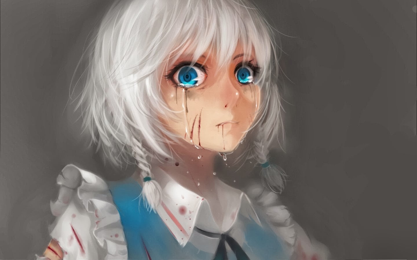 anime, real people, white hair, child, indoors, hairstyle, portrait, Touhou, Izayoi Sakuya, headshot, anime girls, front view, clothing, women, looking at camera, HD Wallpaper