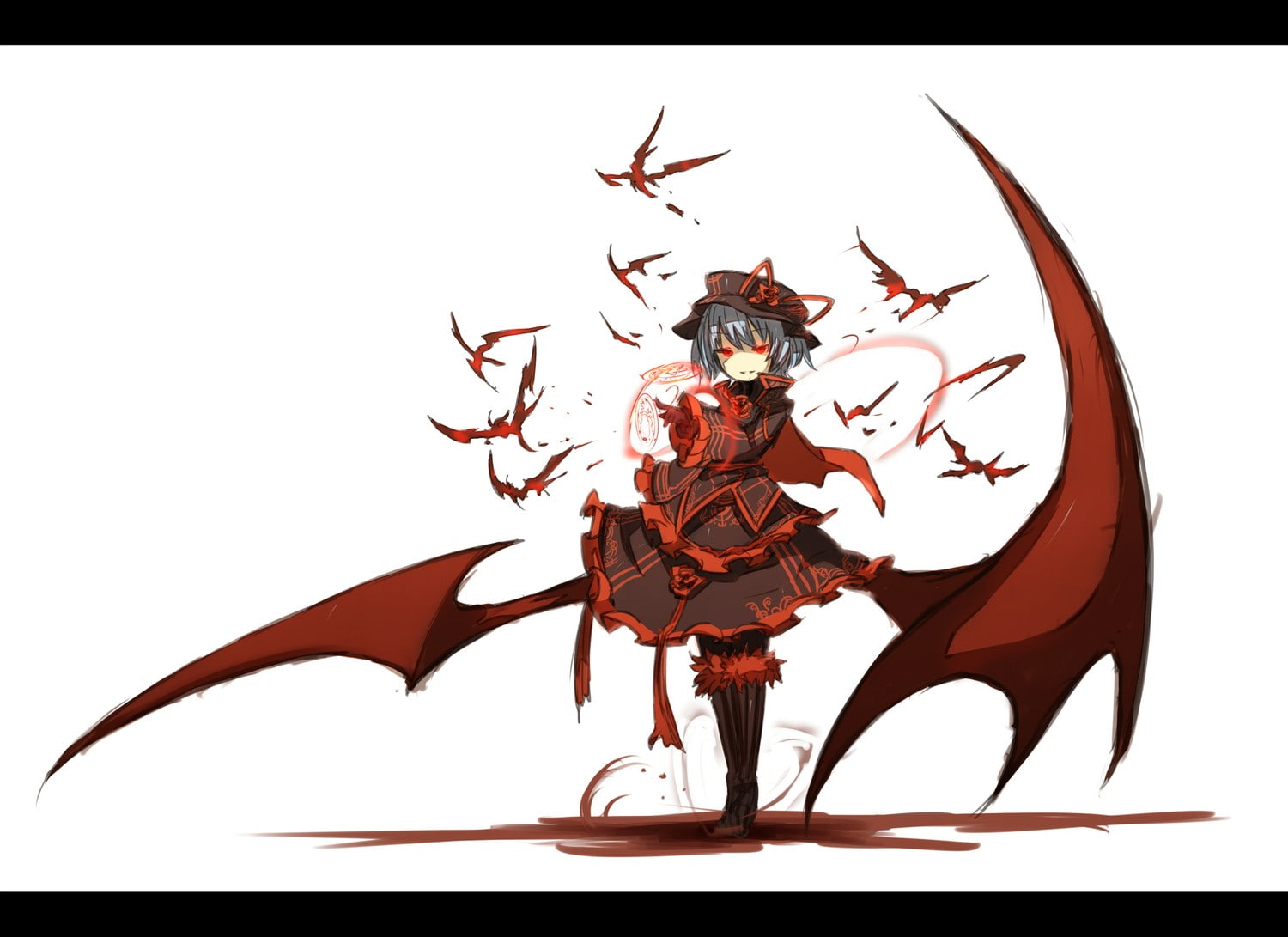 cut out, nature, indoors, creativity, human representation, anime girls, Remilia Scarlet, no people, representation, vampires, art and craft, animal wildlife, HD Wallpaper