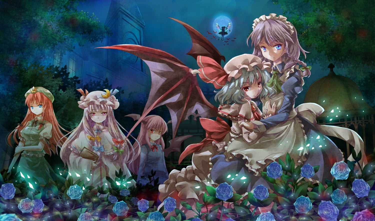 art and craft, Touhou, Patchouli Knowledge, figurine, Koakuma (Touhou), animals in the wild, creativity, Remilia Scarlet, nature, 720P, outdoors, craft, HD Wallpaper