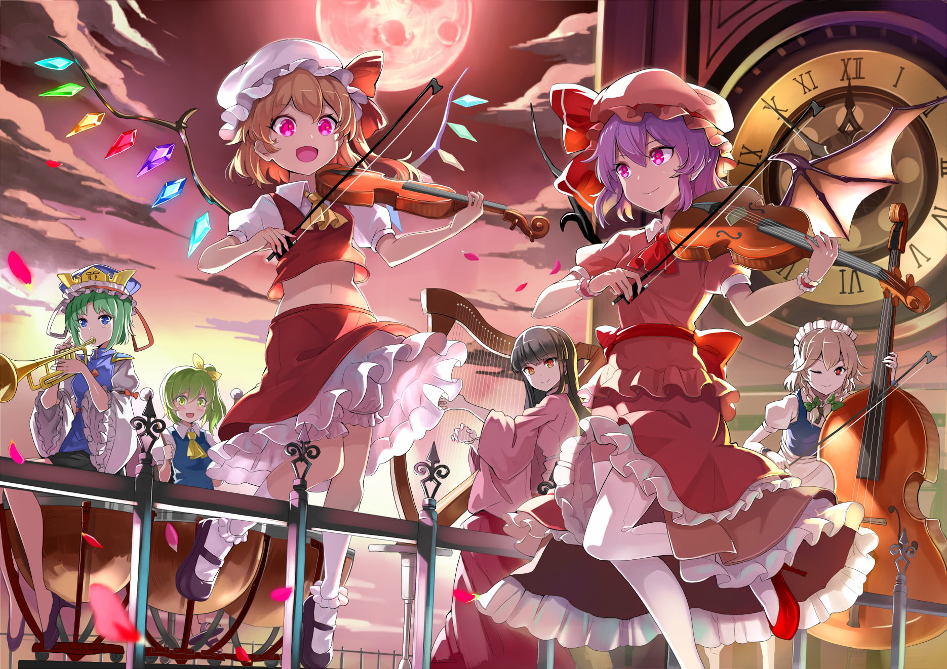Anime, Flandre Scarlet, 720P, Sakuya Izayoi, Remilia Scarlet, Touhou, Daiyousei (Touhou), Eiki Shiki, Kaguya Houraisan, HD Wallpaper
