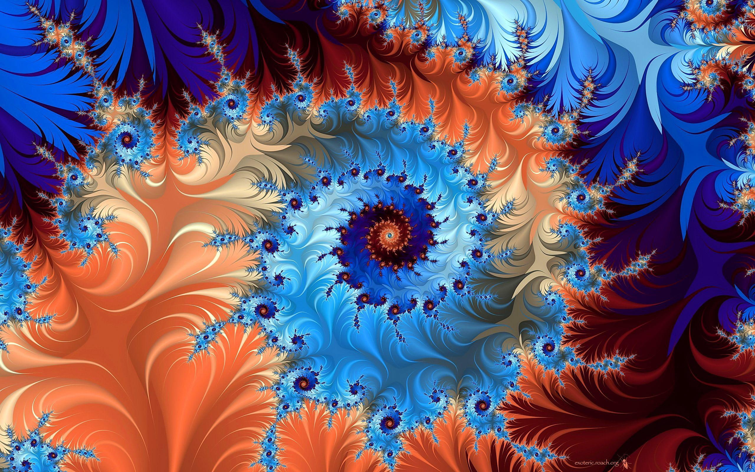 render, orange, math, 3d and abstract, abstract, painting, drain, 2K, blue, computer, red, HD Wallpaper