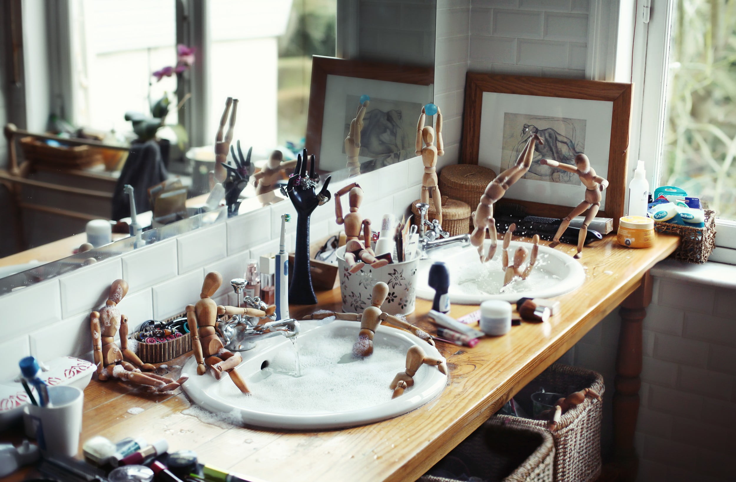 day, kitchen, still life, table, household equipment, domestic room, business, no people, chair, brown, focus on foreground, absence, figures, room, window, HD Wallpaper
