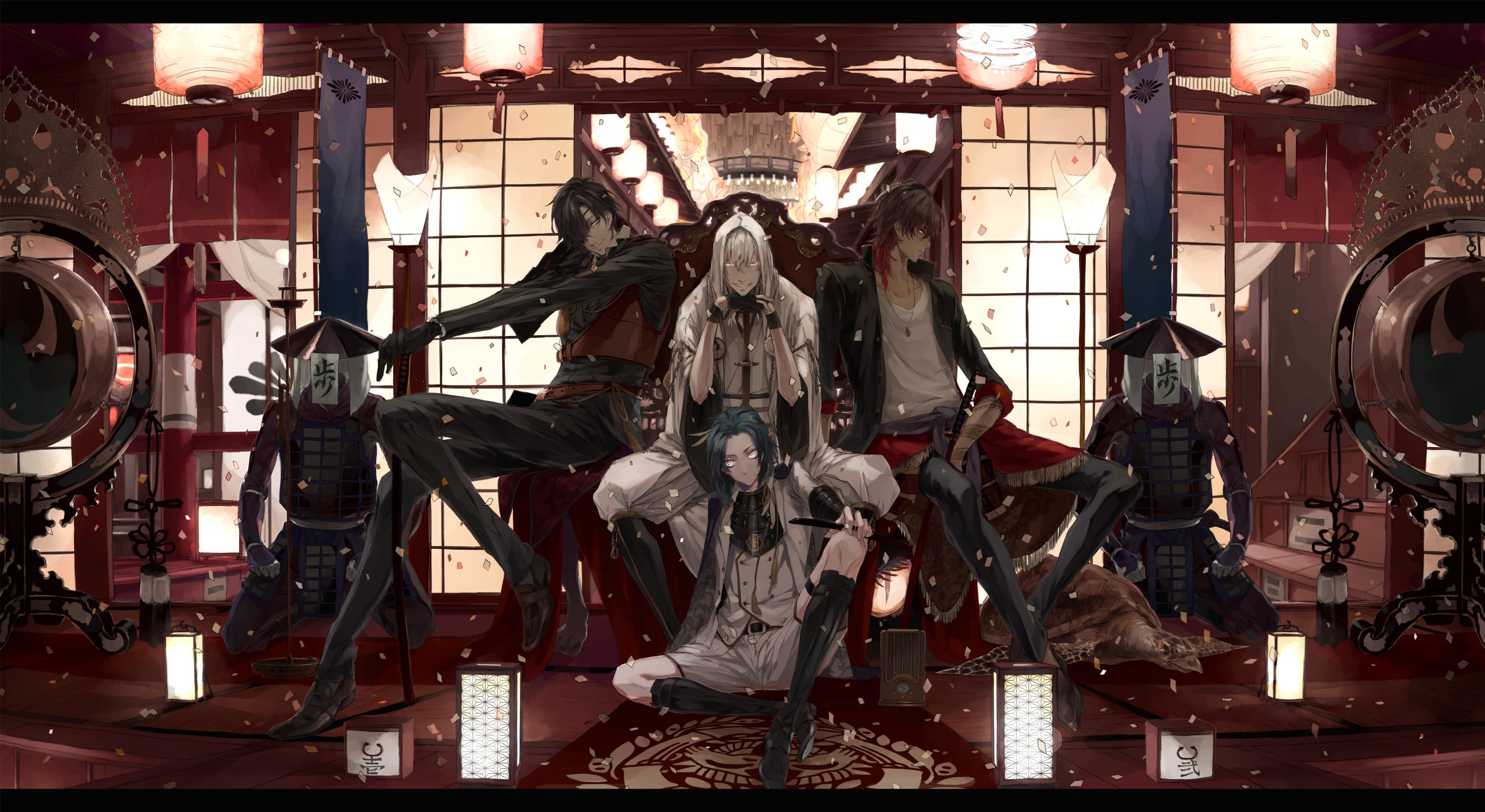 touken, tsurumaru, taikogane, shokudaikiri, 2K, ookurikara, kuninaga, mitsutada, ranbu, sadamune, HD Wallpaper