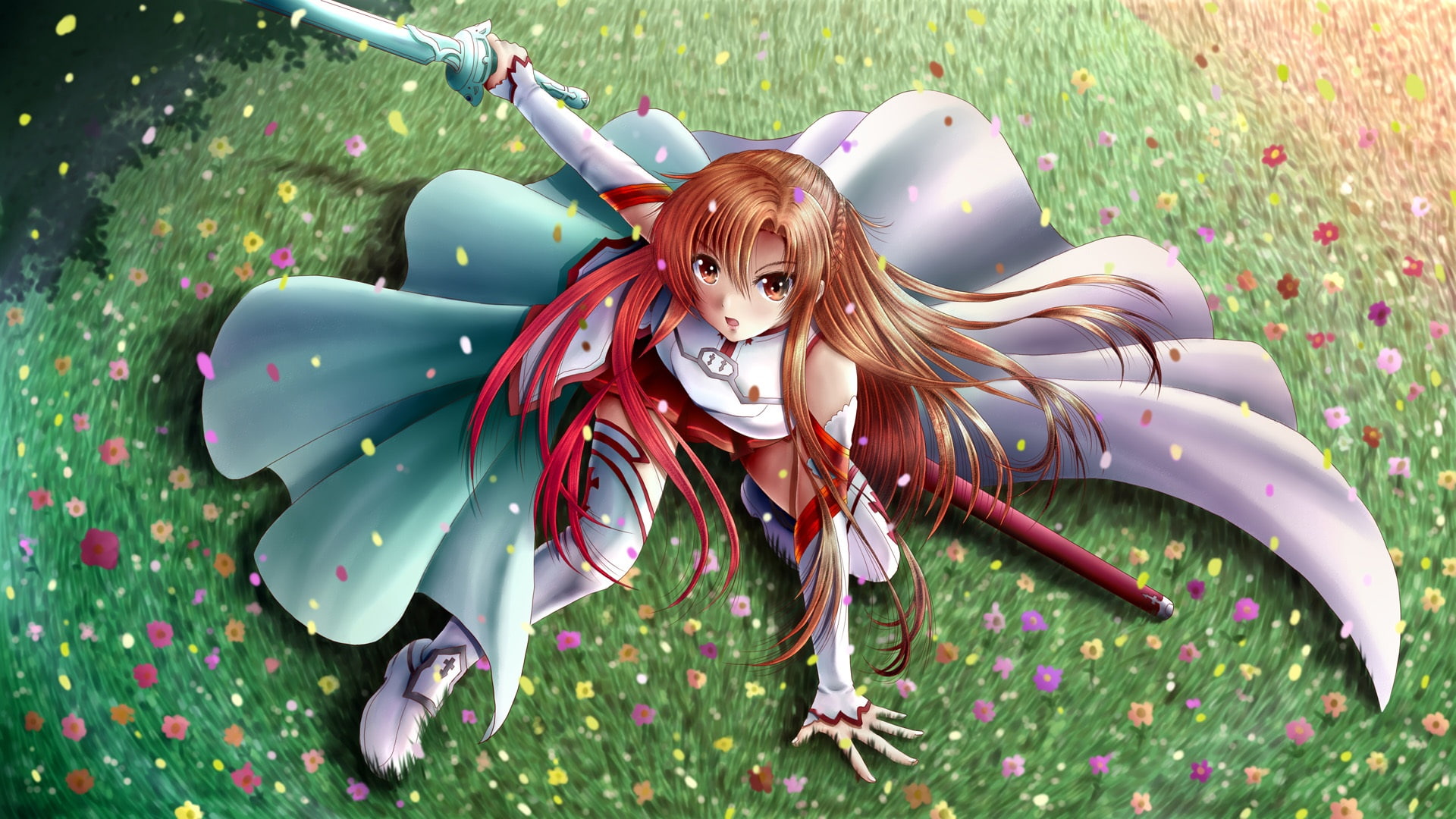 Garden, Dance, Girl, Grass, Anime, Sword, 1080P, HD Wallpaper