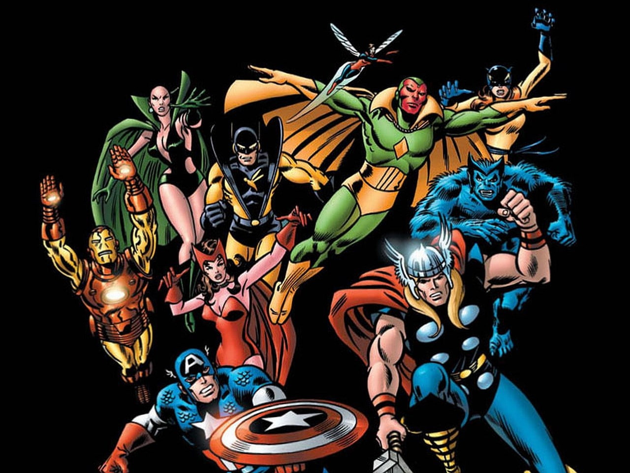 belief, night, creativity, celebration, multi colored, representation, avengers, arts culture and entertainment, men, arms raised, people, performance, HD Wallpaper