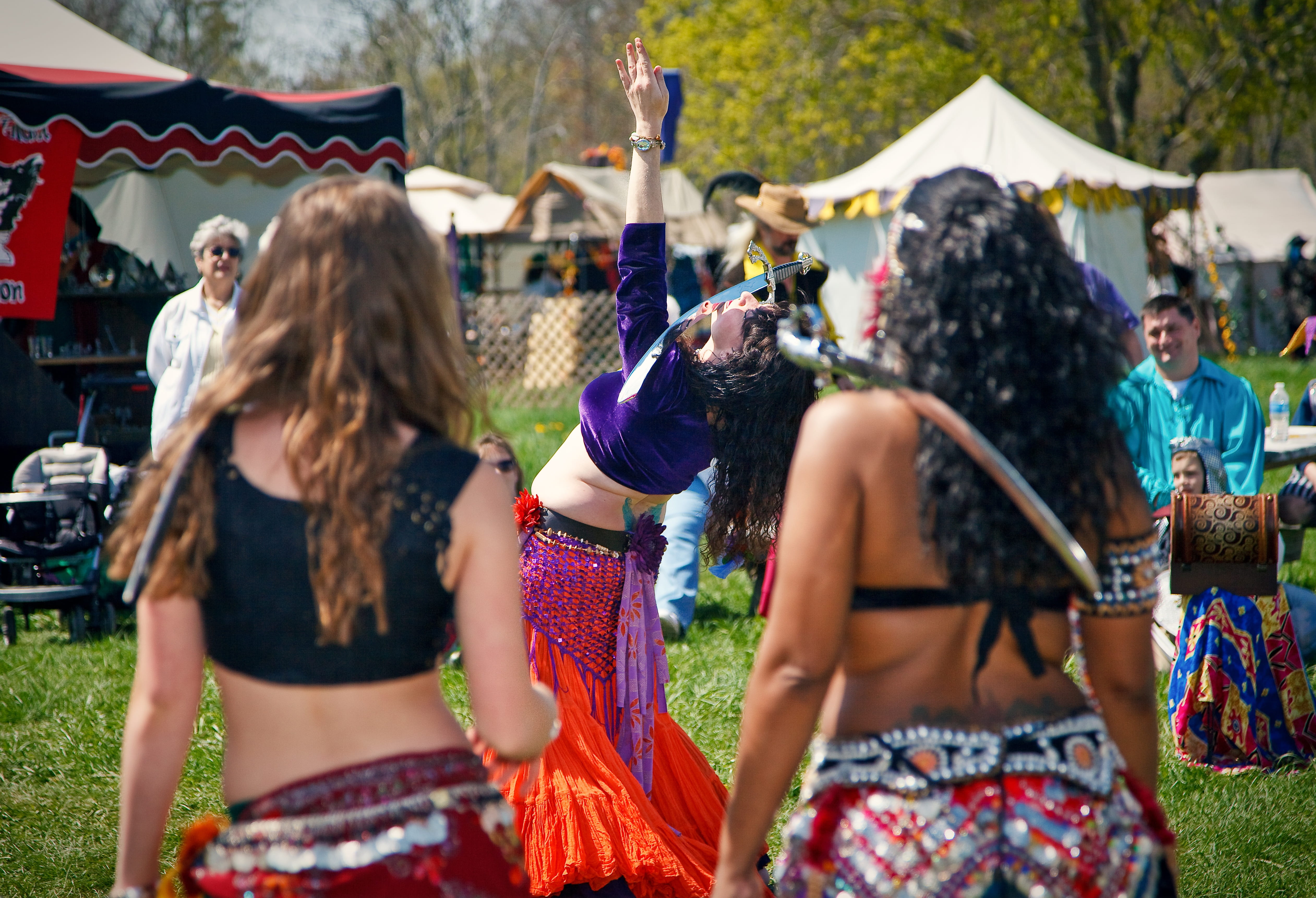 outdoors, day, festival, focus, sword, performance, group of people, costume, happiness, music festival, watching, carefree, clothing, dancer, arts culture and entertainment, HD Wallpaper