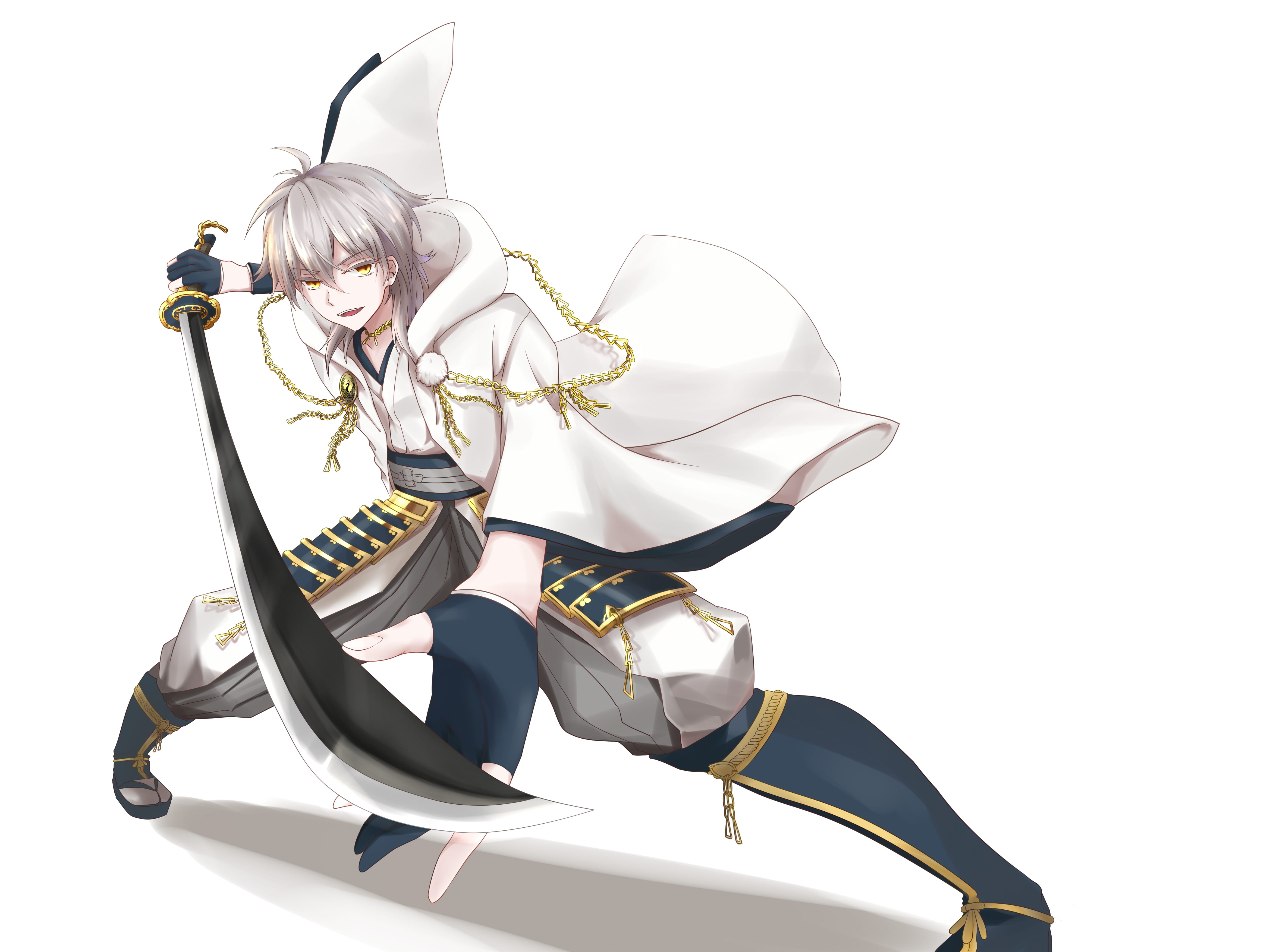 4K, Anime, Touken Ranbu, Tsurumaru Kuninaga, HD Wallpaper