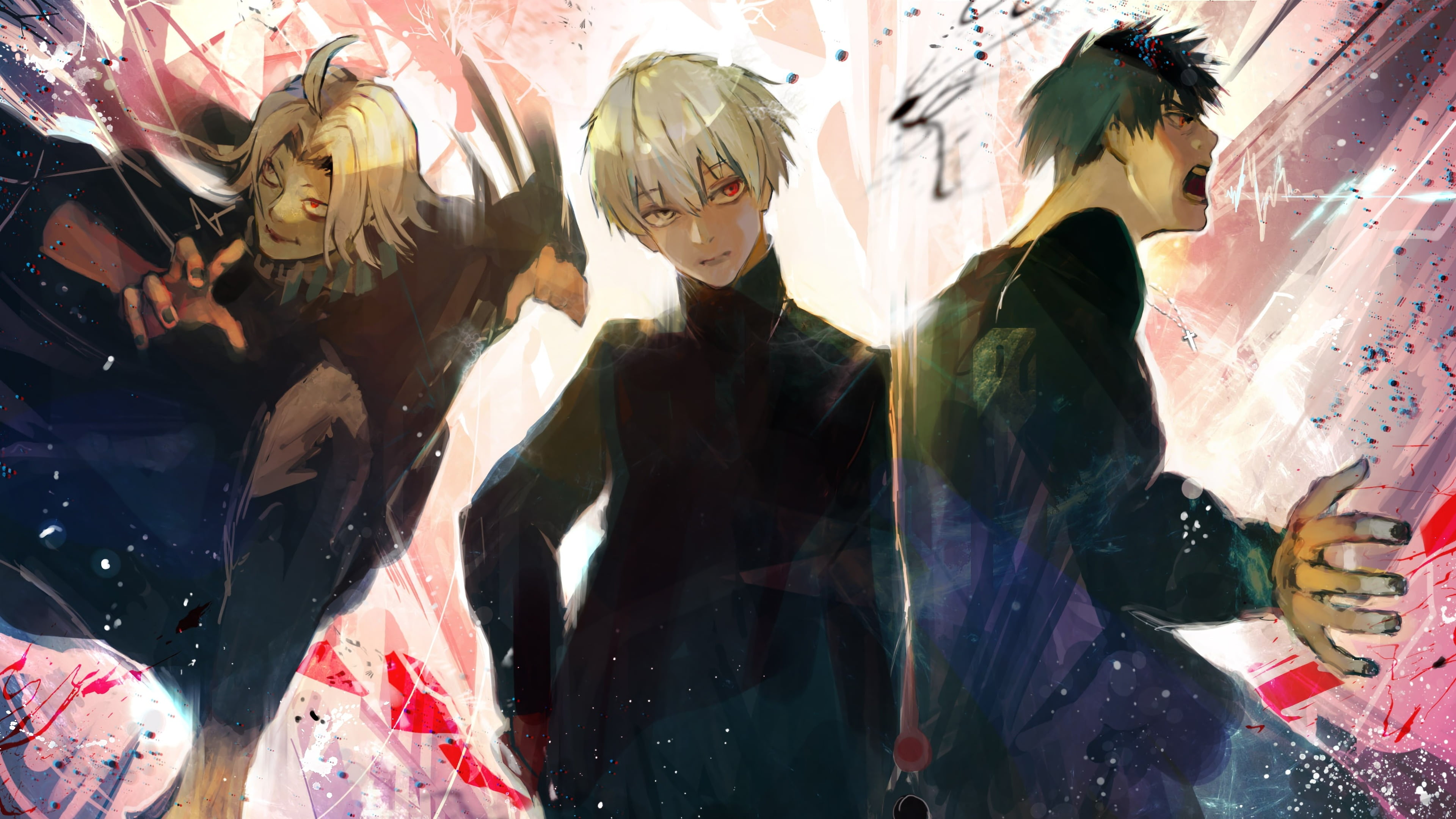 4K, Seidou Takizawa, Ken Kaneki, Anime, Tokyo Ghoul:re, Koutarou Amon, HD Wallpaper