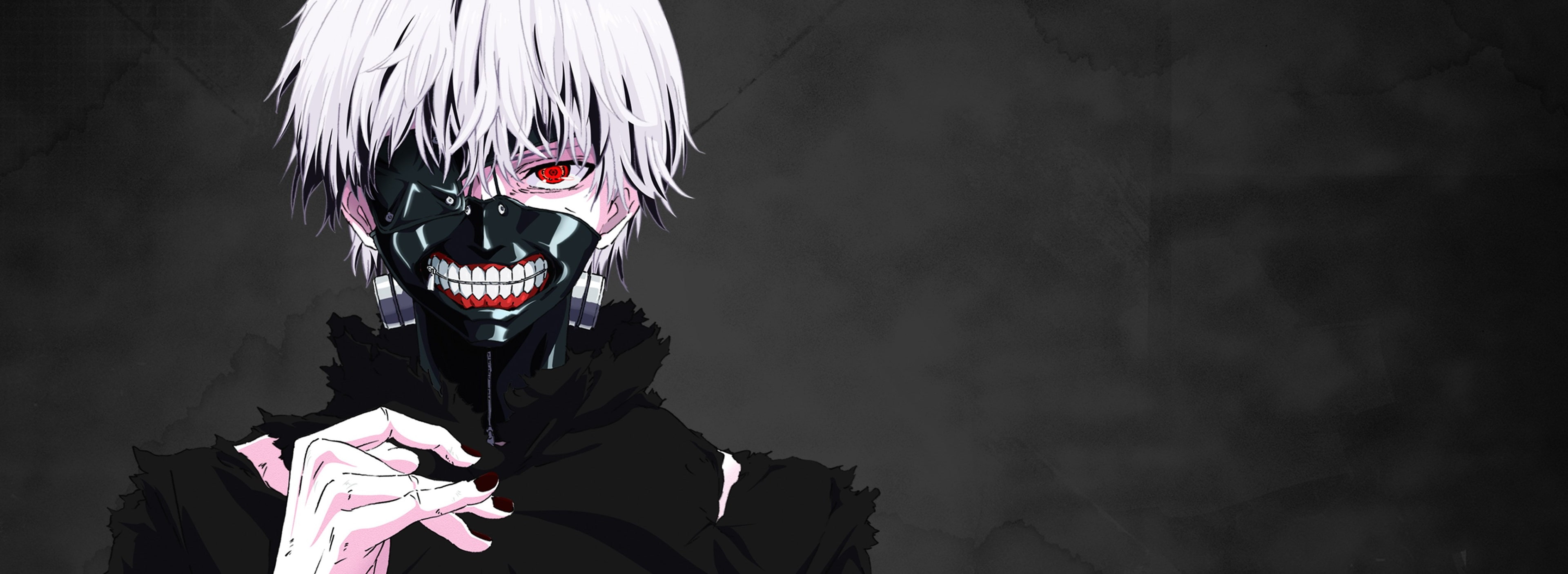 4K, tokyo ghoul 4k mac  hd, copy space, horror, portrait, black background, black color, creativity, mystery, women, beautiful woman, adult, evil, dark, HD Wallpaper