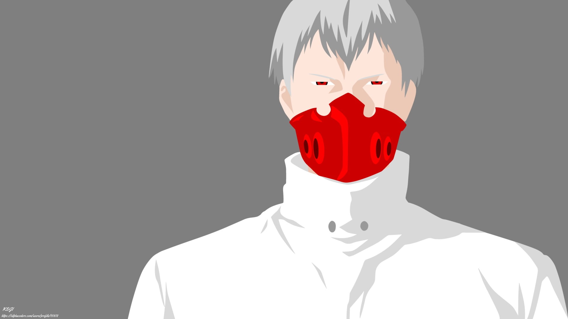 1080P, White Hair, Boy, Anime, Tatara (Tokyo Ghoul), Tokyo Ghoul:re, Minimalist, Mask, HD Wallpaper
