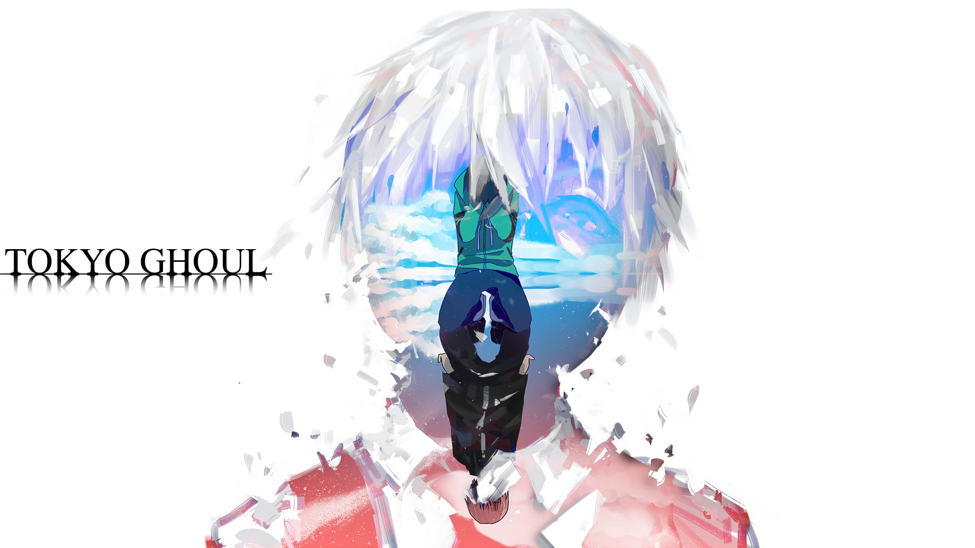 standing, Tokyo Ghoul, day, business, adult, real people, reflection, nature, young adult, Ken Kaneki, digital composite, one person, studio shot, multi colored, HD Wallpaper