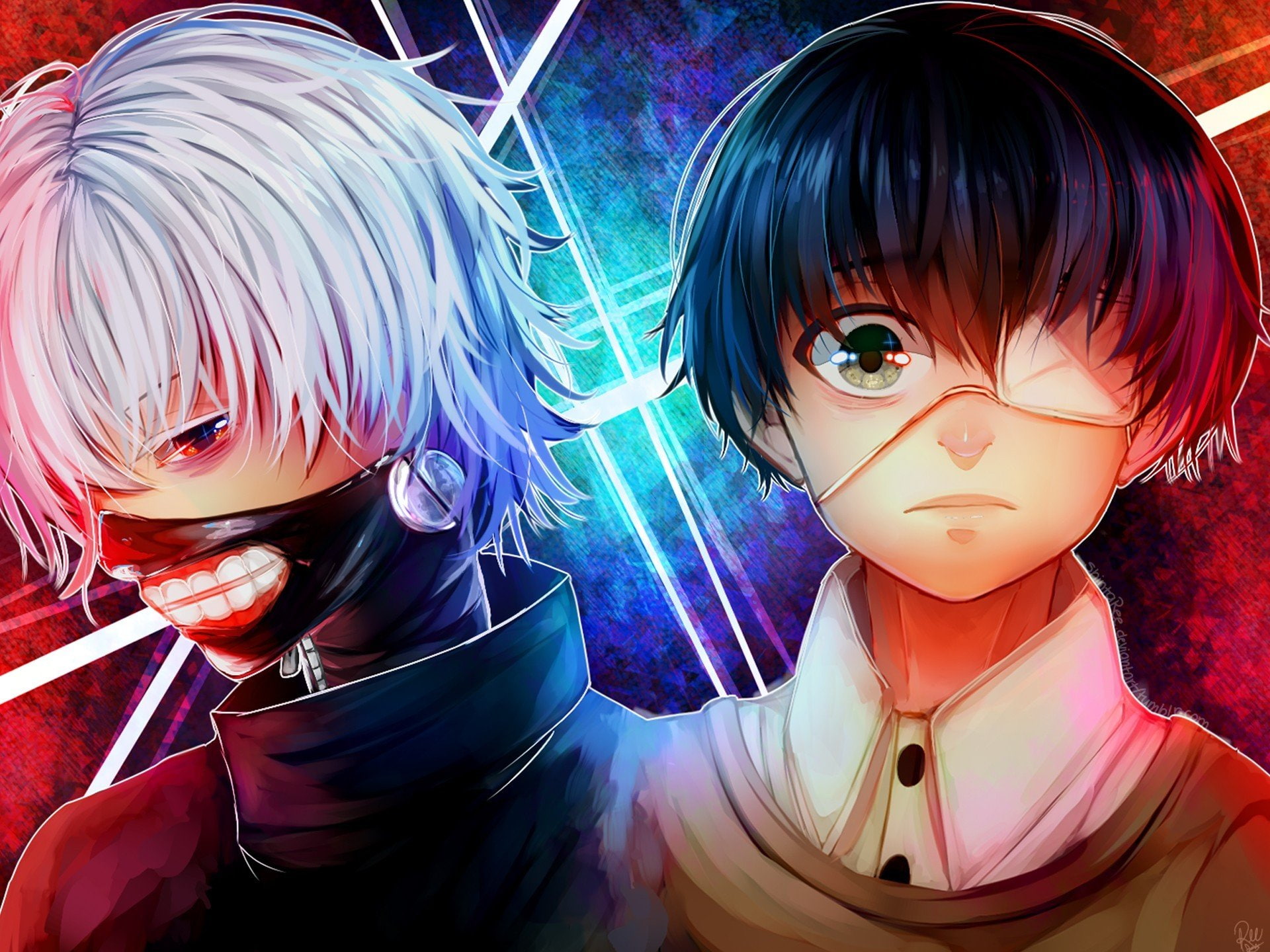 Anime Boys, Tokyo Ghoul, Eye Patch, Kaneki Ken, 1080P, mask, HD Wallpaper