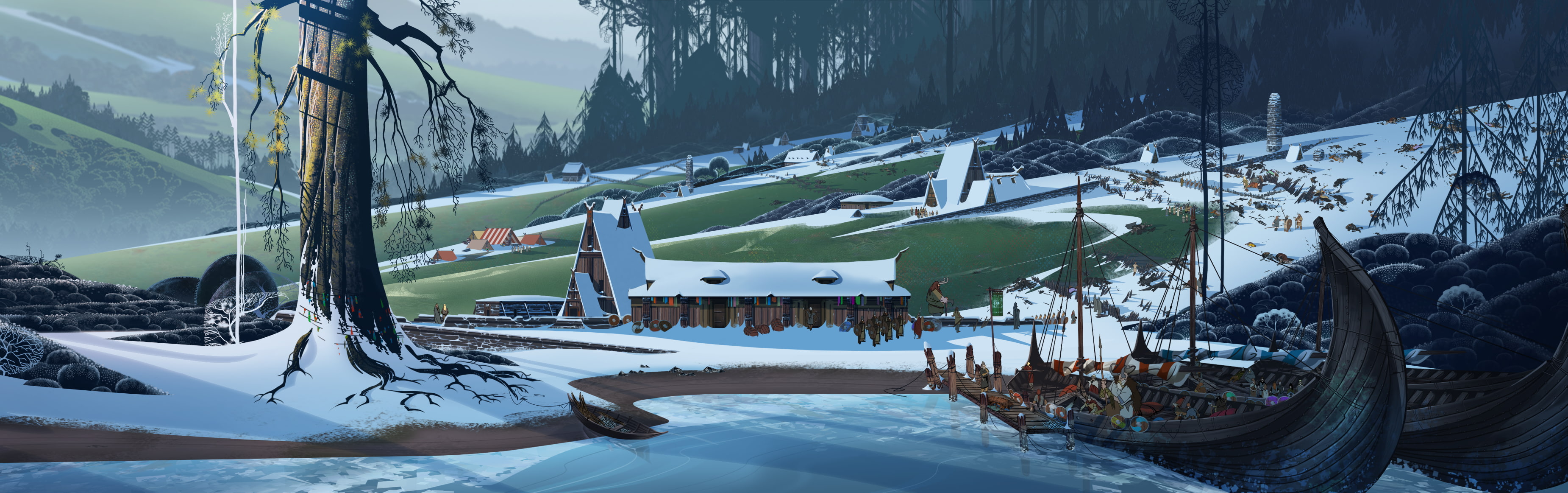 The Banner Saga, video games, digital art, artwork, 2K, concept art, HD Wallpaper
