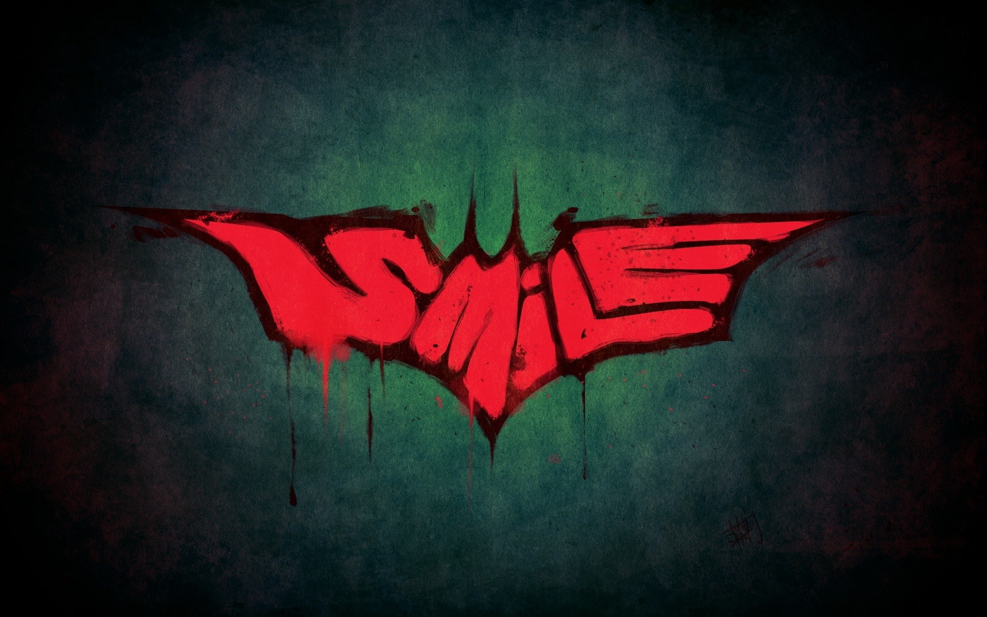 logo, 1080P, smiling, graffiti, Batman, minimalism, HD Wallpaper