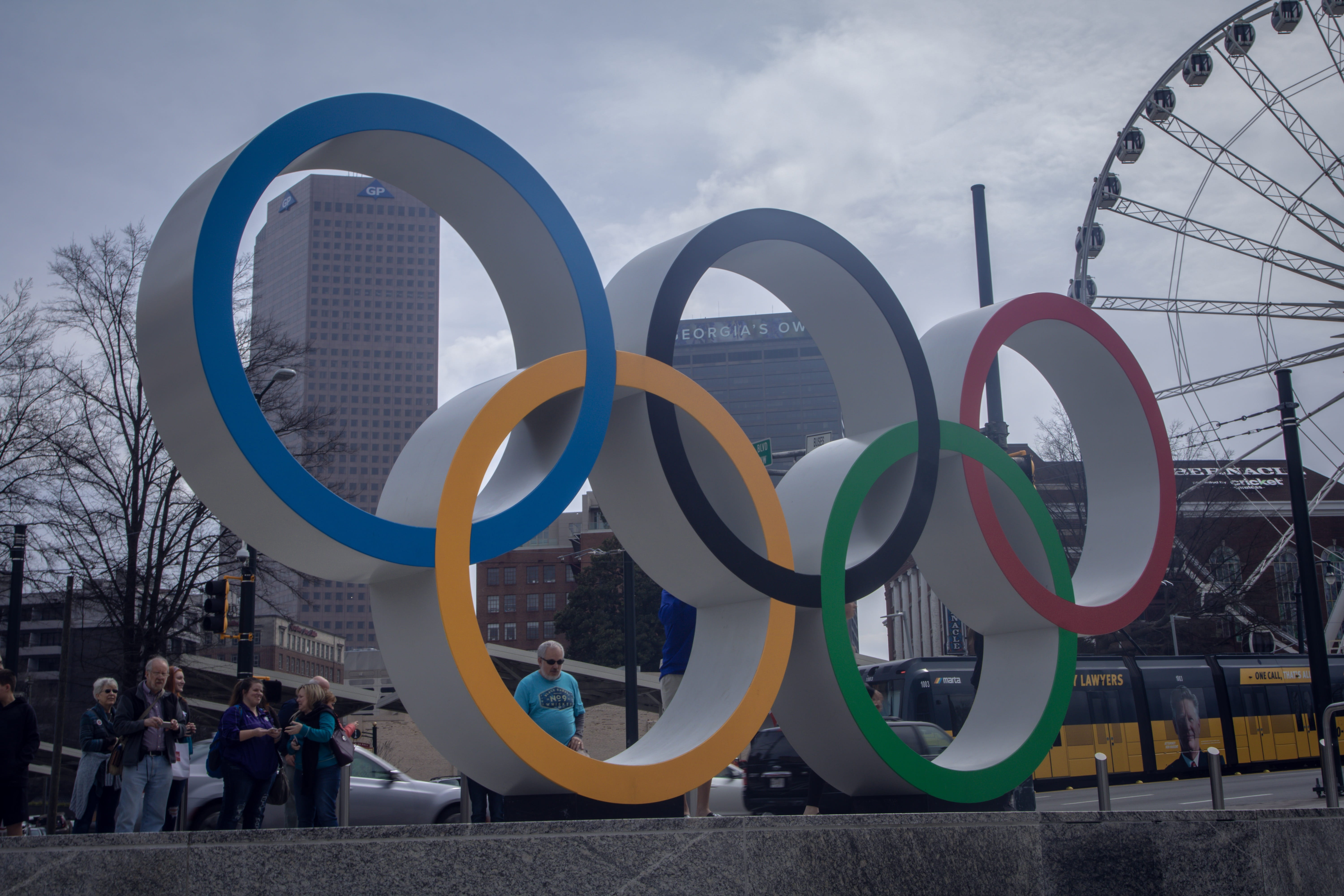group, urban, architecture, metropolis, olympic park, nature, city, people, town, men, text, sky, circle, word, human, built structure, real people, symbol, HD Wallpaper