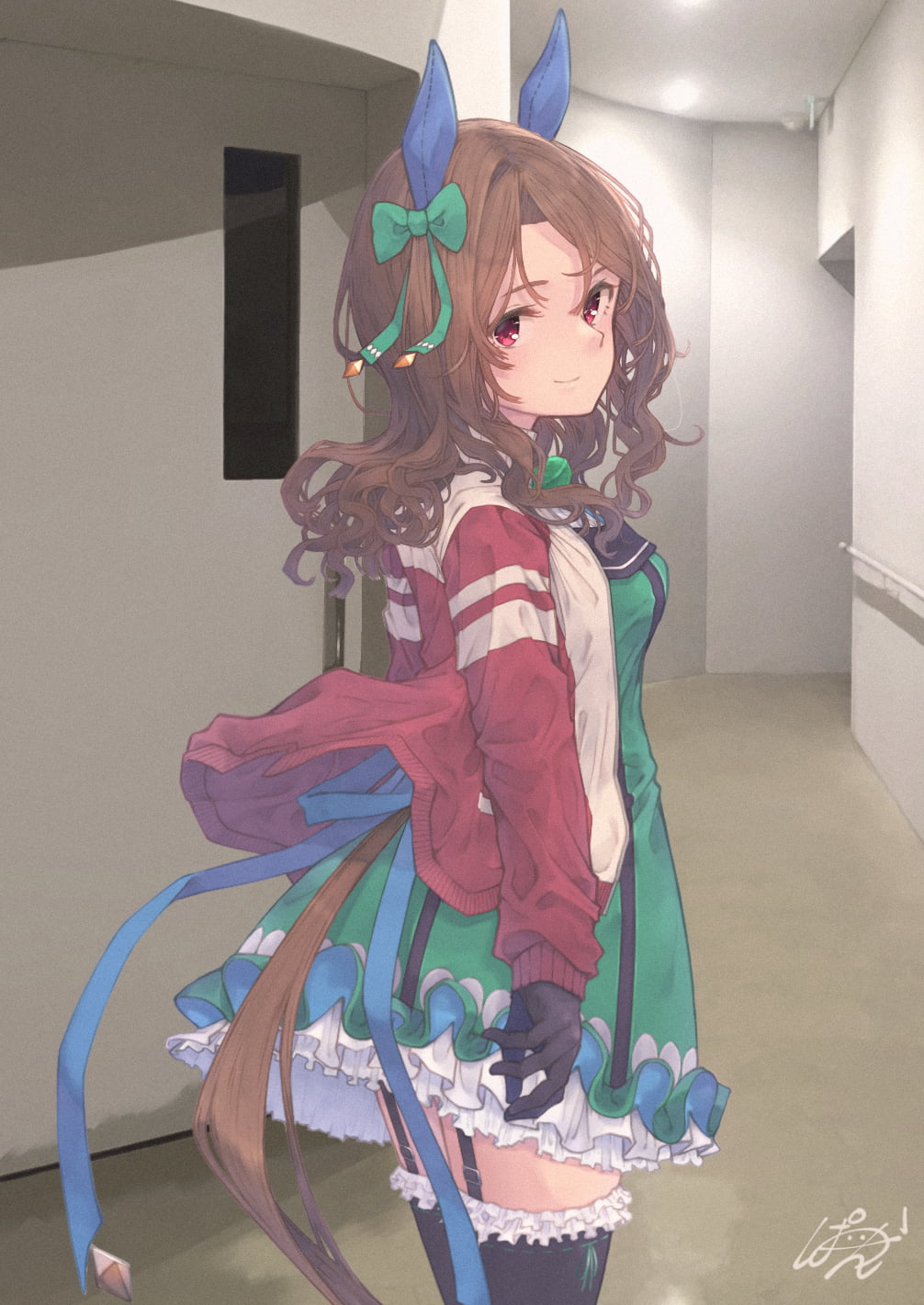 King Halo (Uma Musume), school uniform, 720P, fantasy girl, animal ears, long hair, anime girls, Uma Musume Pretty Derby, Phone HD Wallpaper