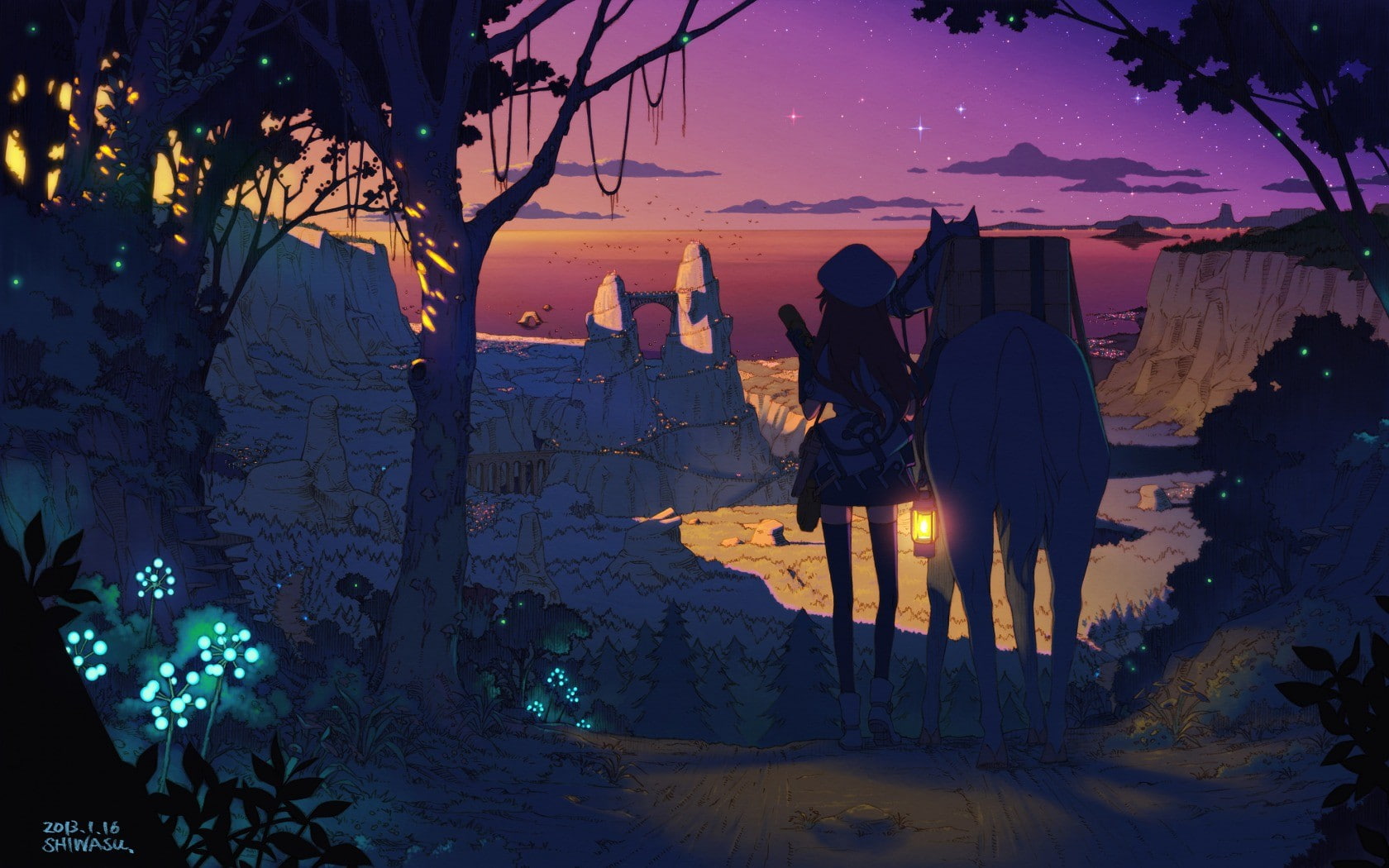 horse, original characters, 720P, anime girls, HD Wallpaper