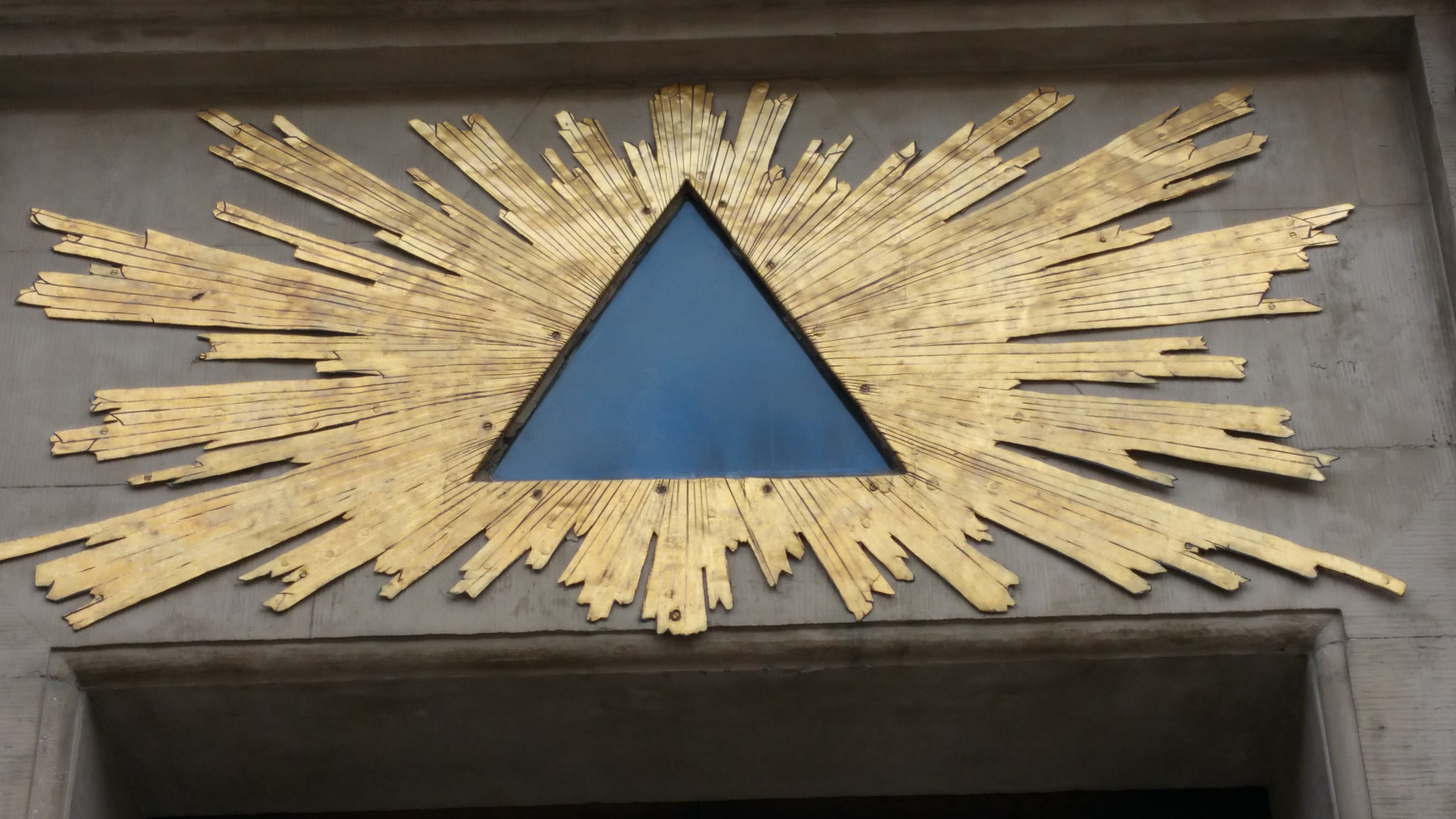 circle, design, symbol, triangle, window, built structure, close-up, directly above, wood - material, pattern, day, communication, brown, old, 5K, indoors, HD Wallpaper