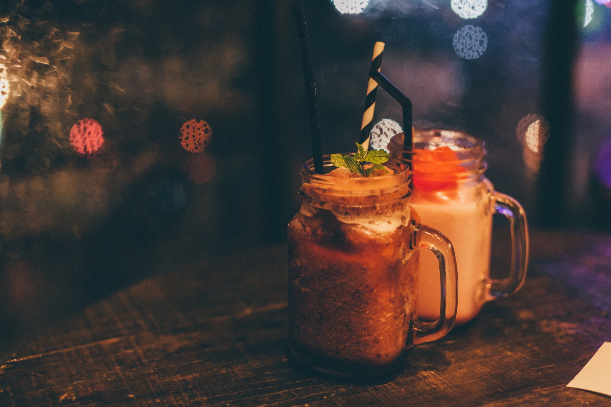 1080P, glass - material, container, still life, macro, transparent, refreshment, jar, food and drink, food, drink, bokeh, cocktail, no people, herb, mason jar, HD Wallpaper