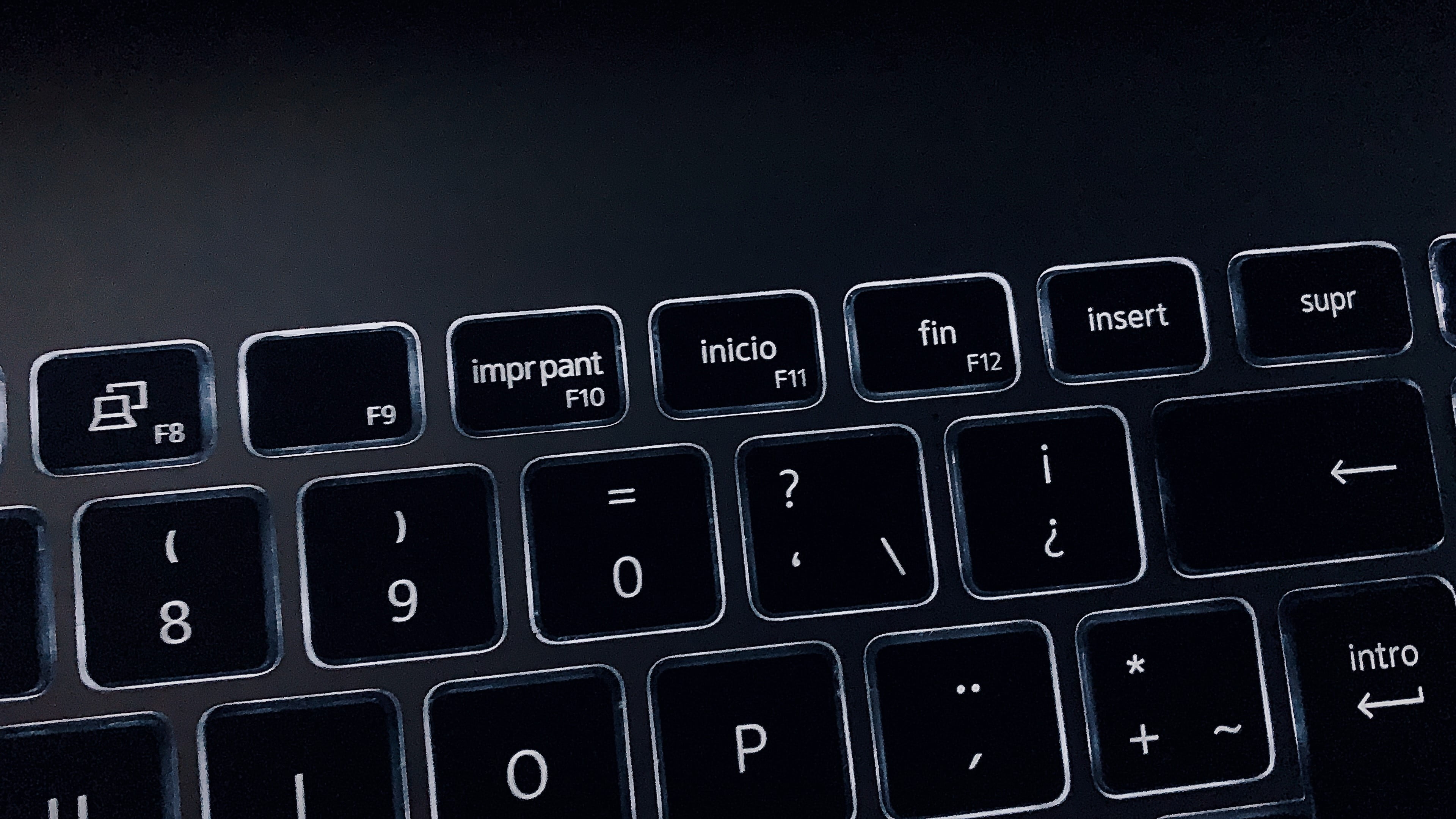 4K, laptop, dark, Ghost + Blade, Black Armoury, HD Wallpaper