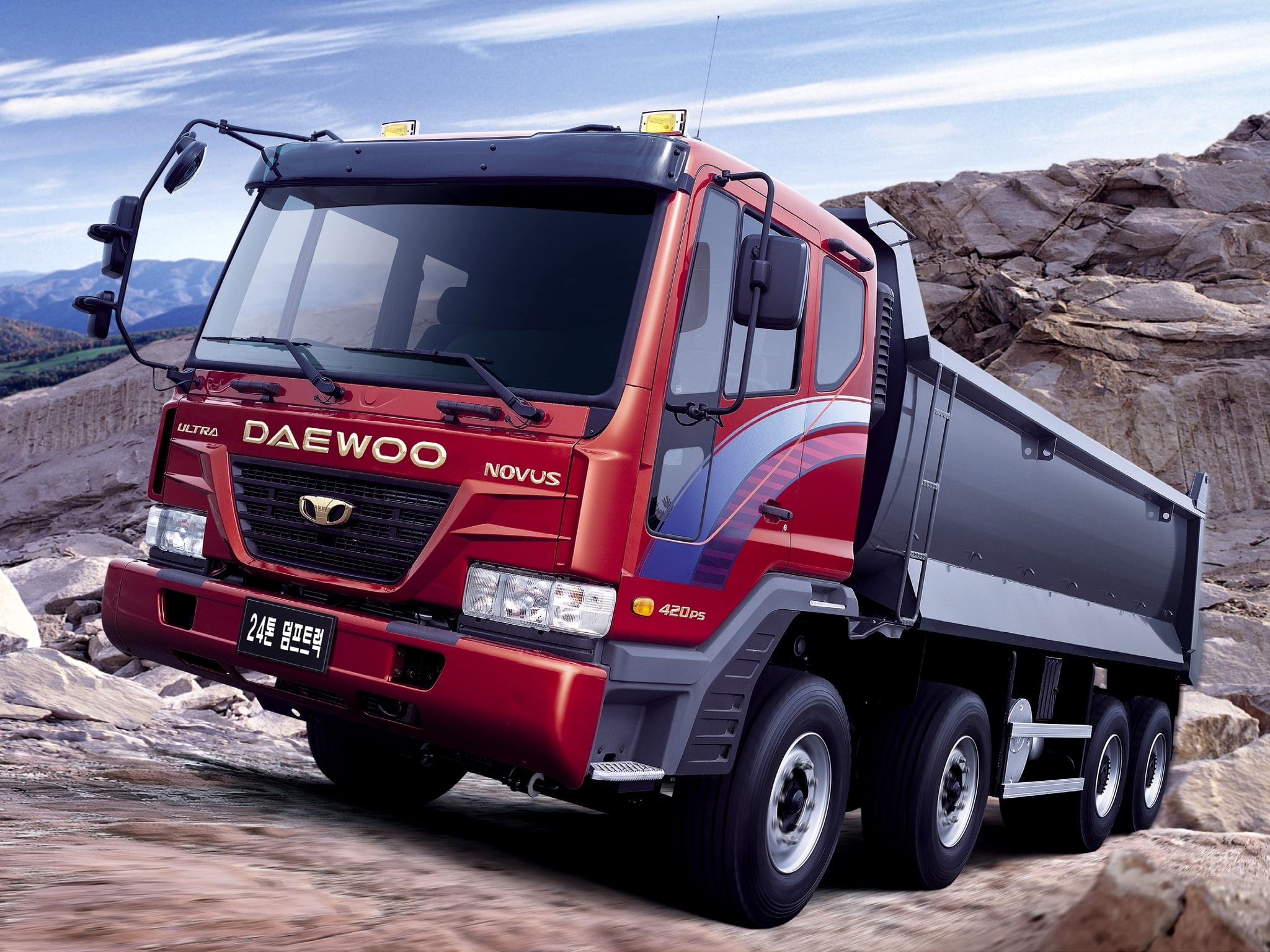 outdoors, truck, no people, land vehicle, car, Daewoo, text, 2013, accidents and disasters, Novus, motion, road, communication, tire, 1080P, transportation, HD Wallpaper
