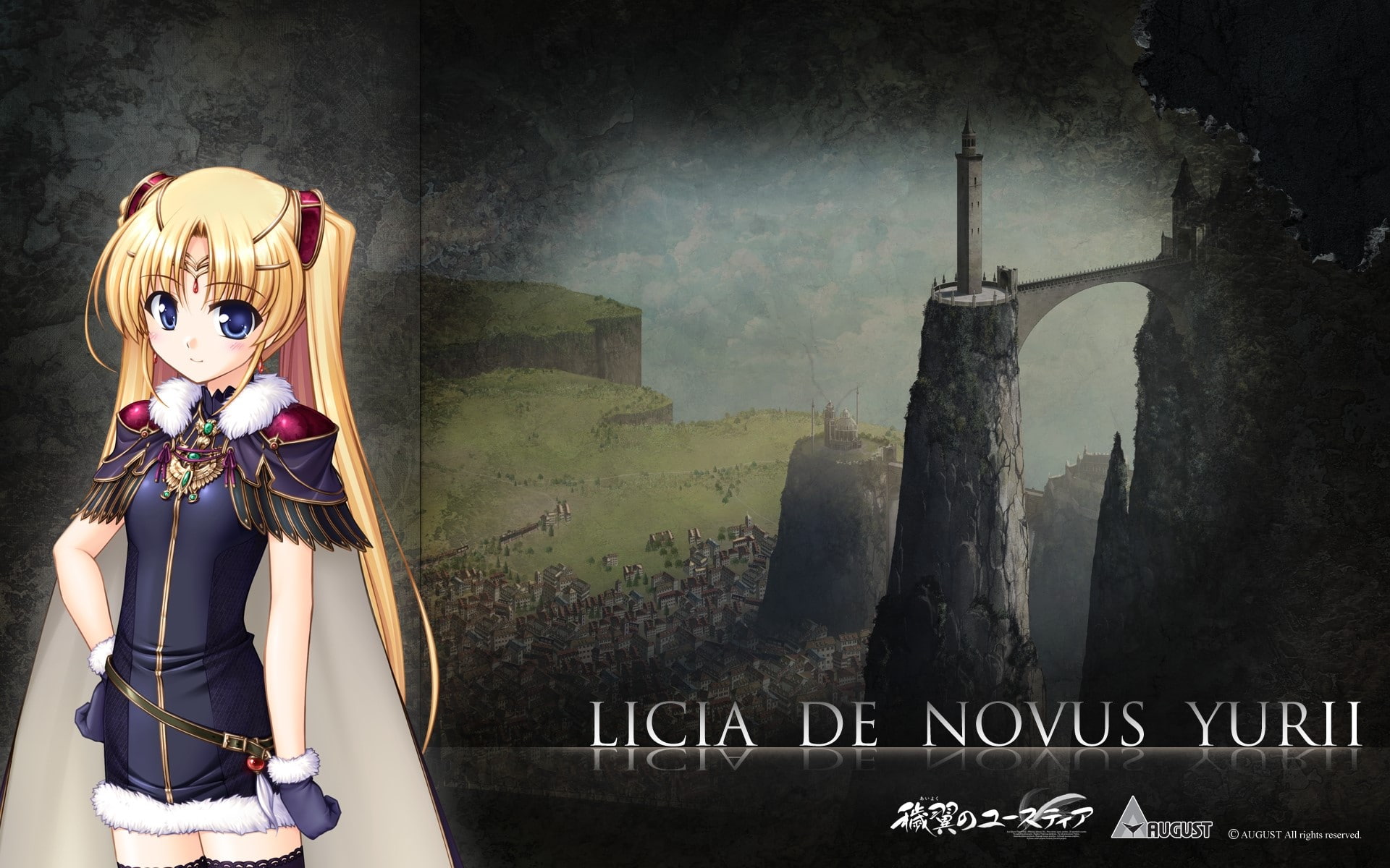 1080P, representation, creativity, Cute, costume, architecture, outdoors, text, human skeleton, Aiyoku no eustia, wall - building feature, Girl, Licia de novus yurii, HD Wallpaper