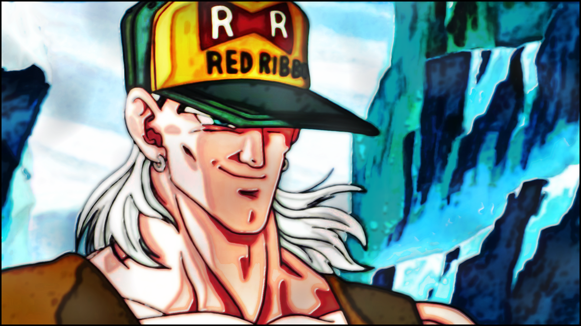 trippy, android 13, psychedelic, Dragon Ball Z, 1080P, Dragon Ball, red ribbon army, HD Wallpaper
