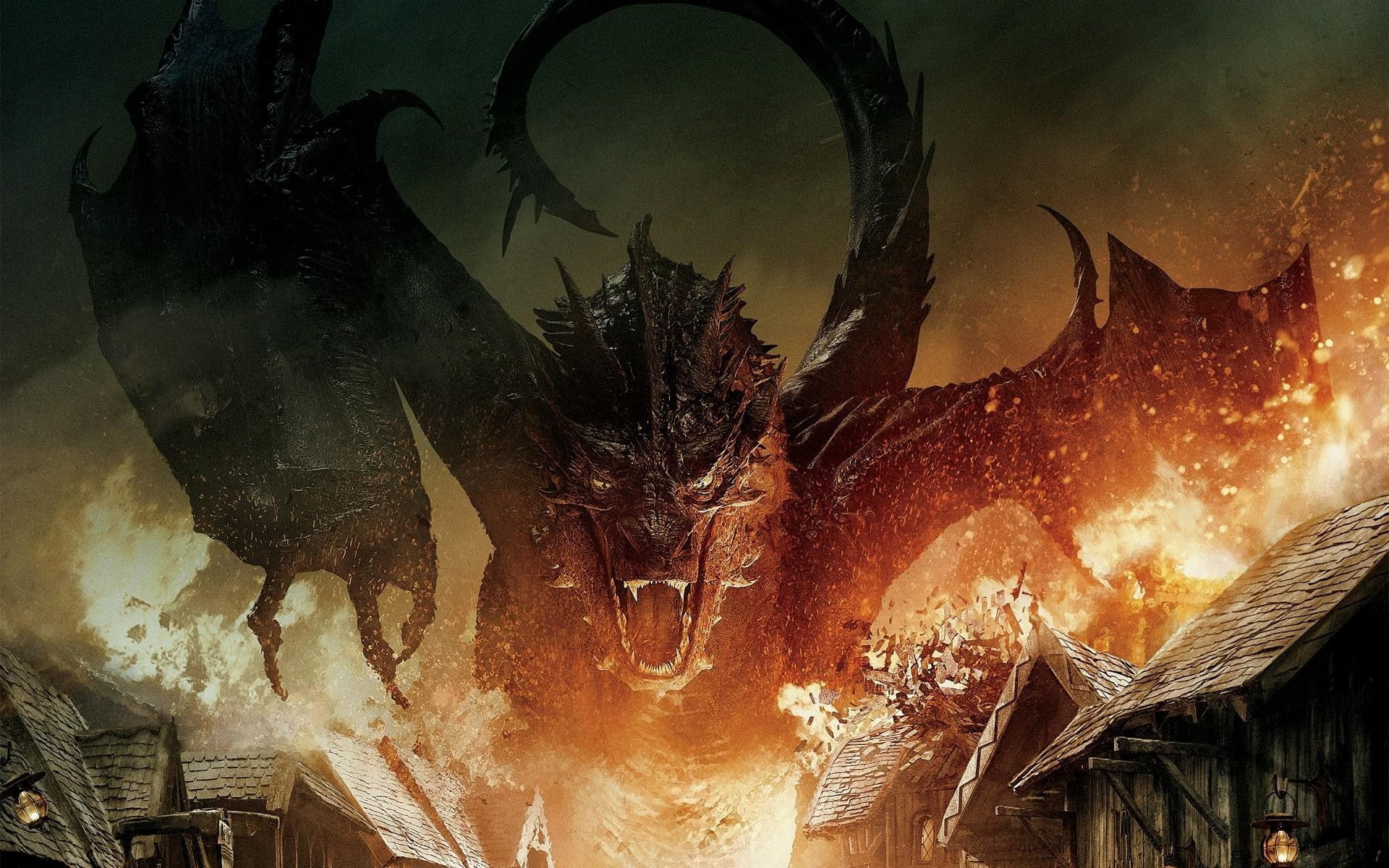 1080P, the hobbit the hobbit the battle of the five armies the hobbit the desolation of smaug dragon, HD Wallpaper