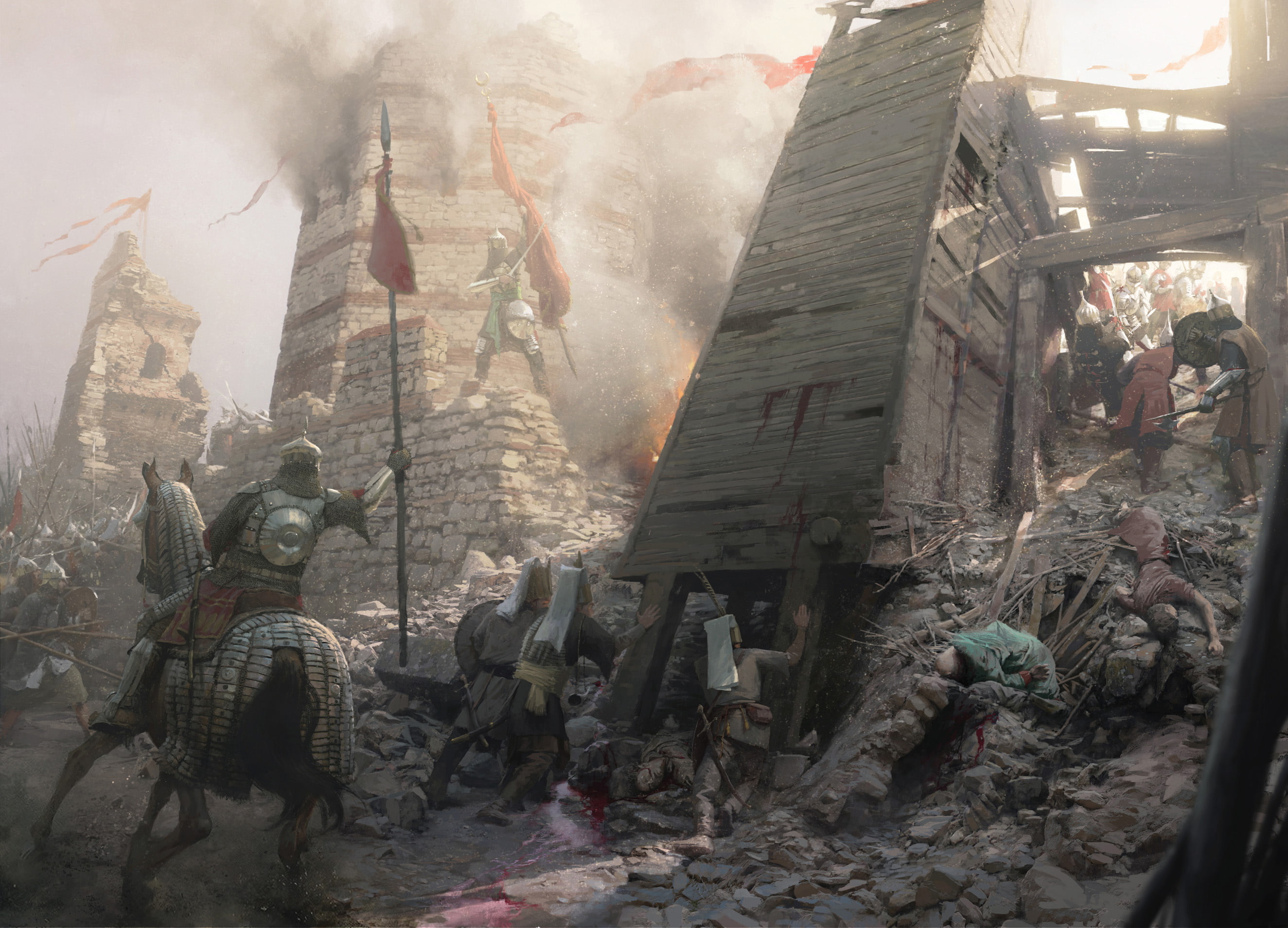 2K, siege, Crimean Khanate, Janissaries, fantasy art, Cavalry, HD Wallpaper