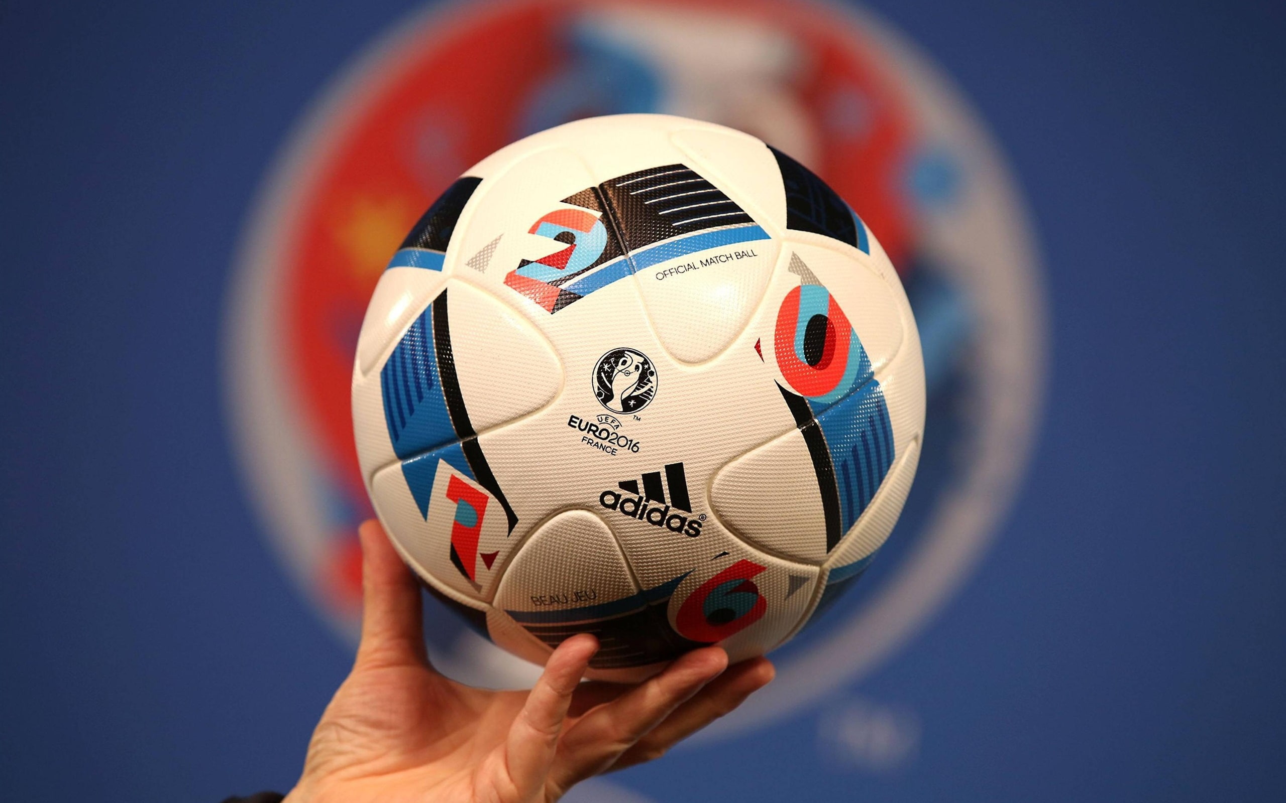 France, ball, Football, blue, black, EURO, For, white, Adidas, 2016, 2K, UEFA, soccer, HD Wallpaper